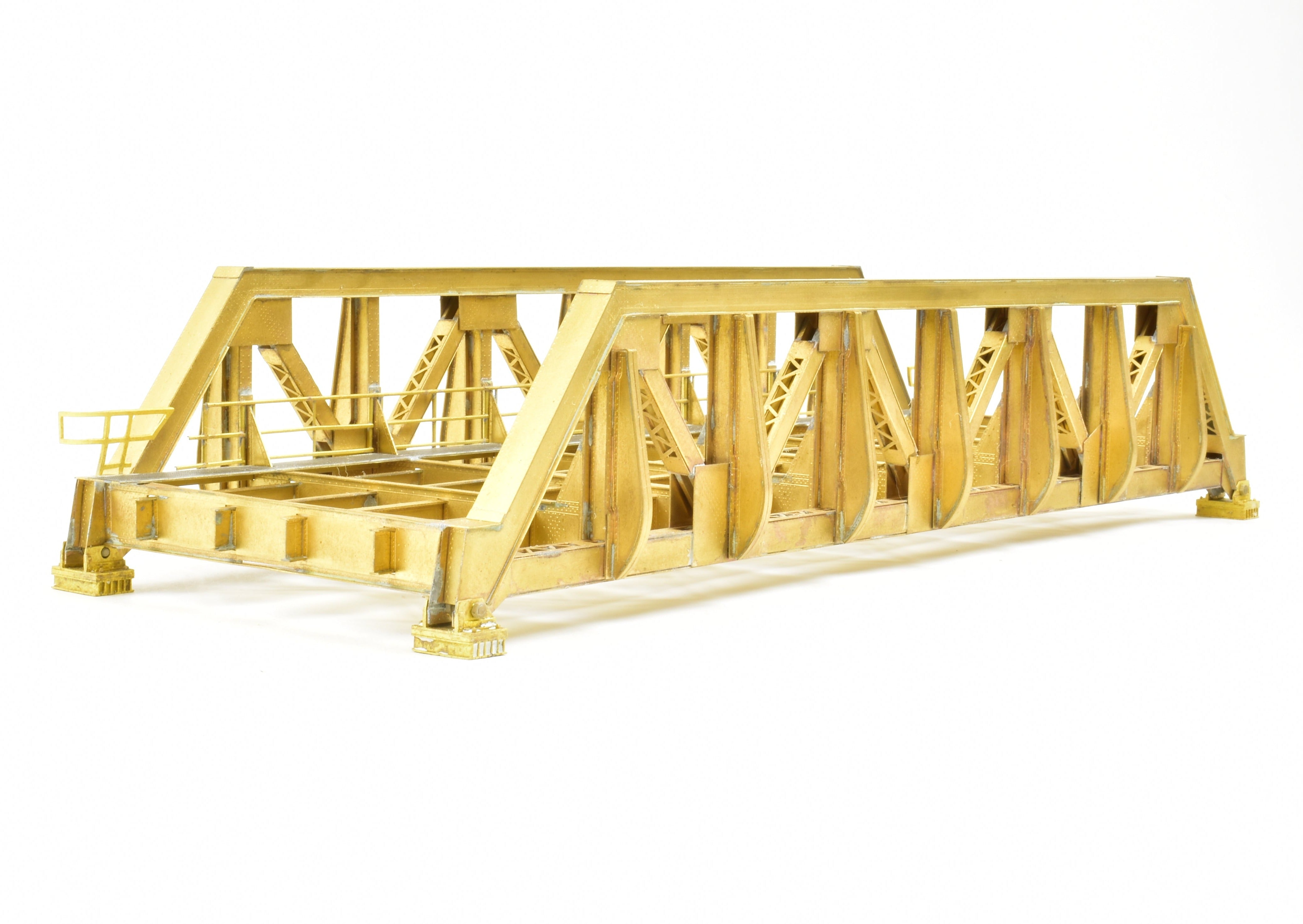 HO Scale Brass Overland Models, Inc. Pony Truss Thru Bridge 93 2-Track Type with Additional Braces for Model Railroads