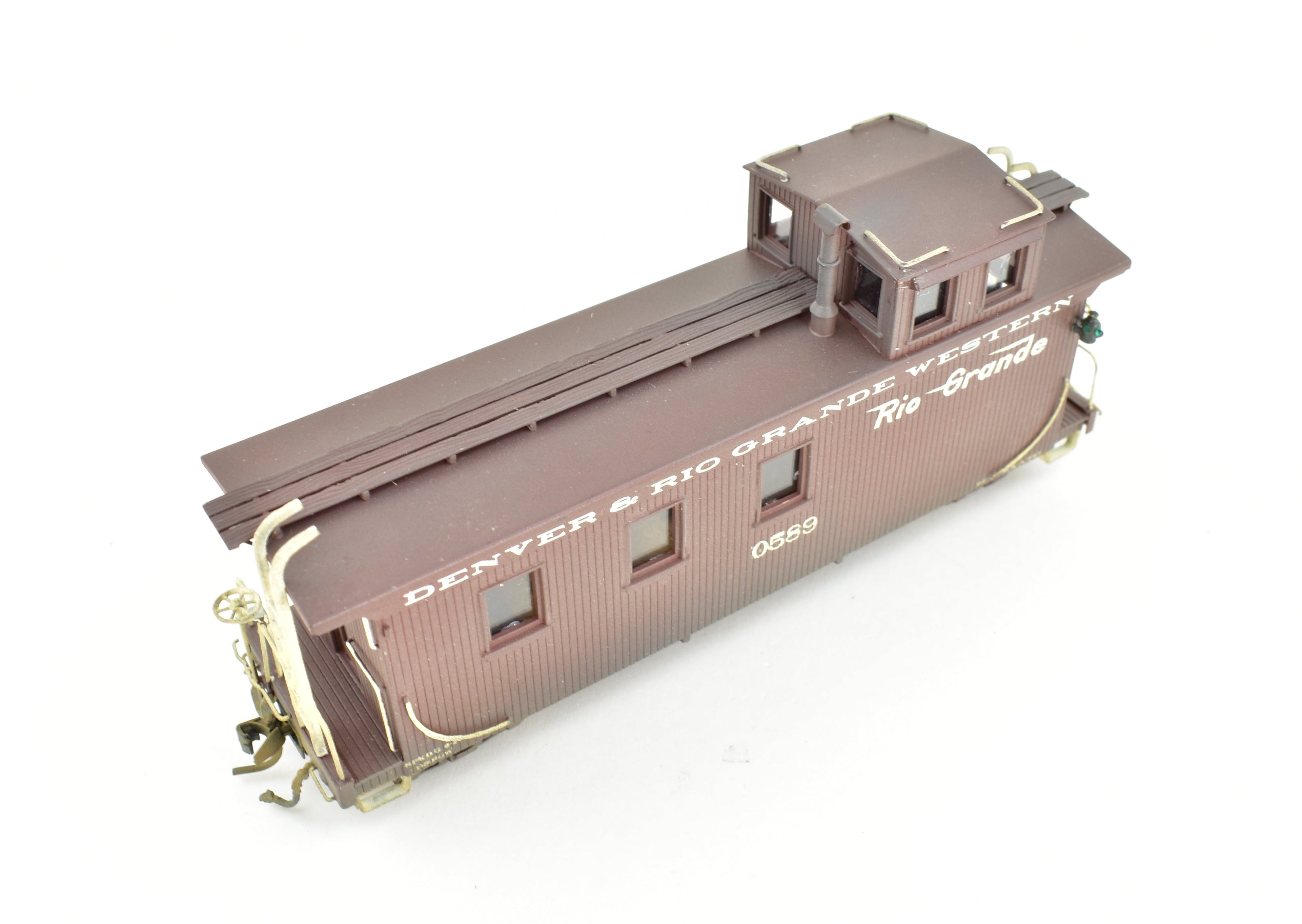 HOn3 Custom - Painted Brass Westside Model Co. D&RGW Long Caboose 0589