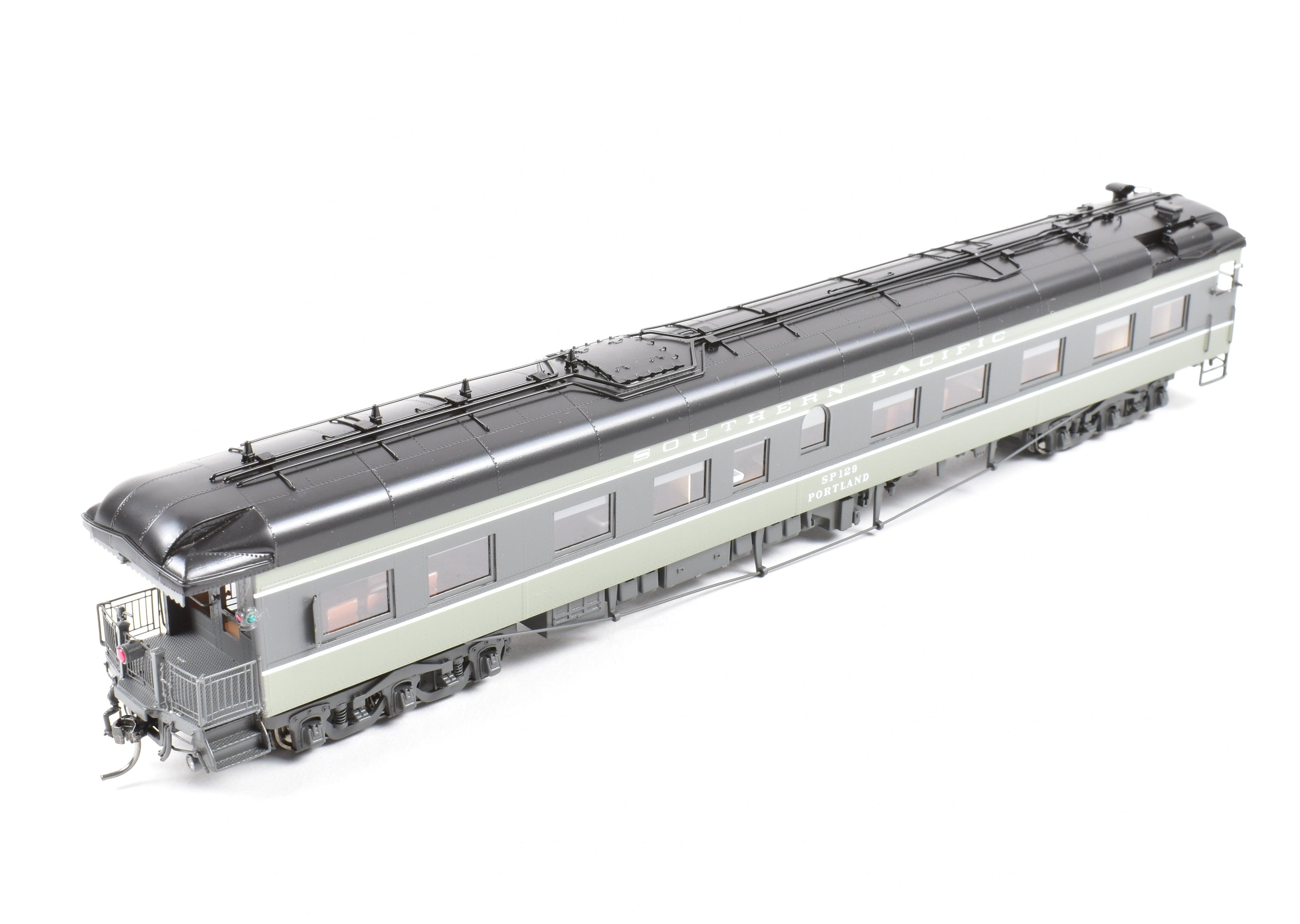 HO Scale New Brass Business Car: Southern Pacific #129 Two-Tone Grey