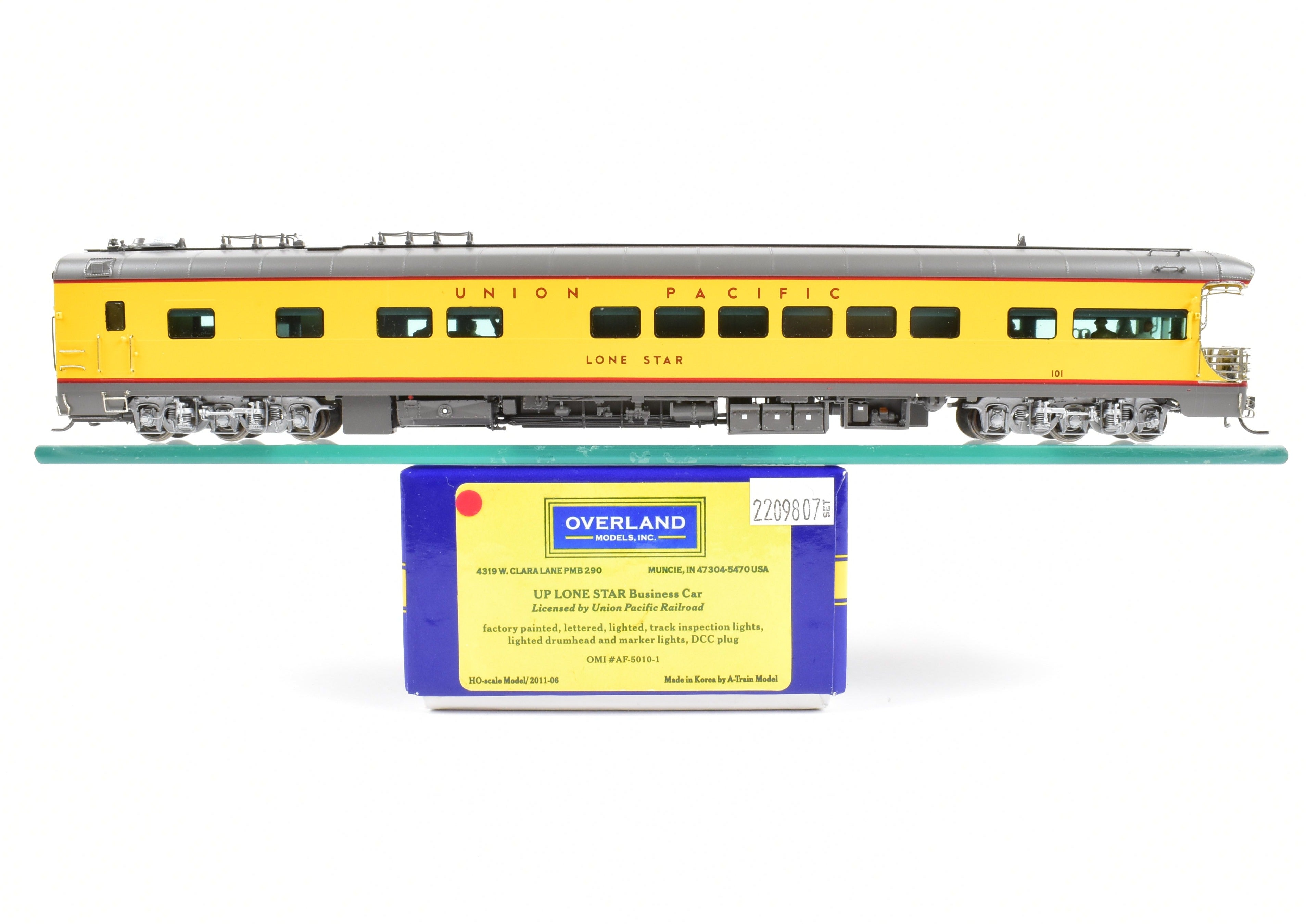 HO Scale Brass Union Pacific Lone Star Business Car Model by Overland Models, Inc. - No Lights and Sold As-Is