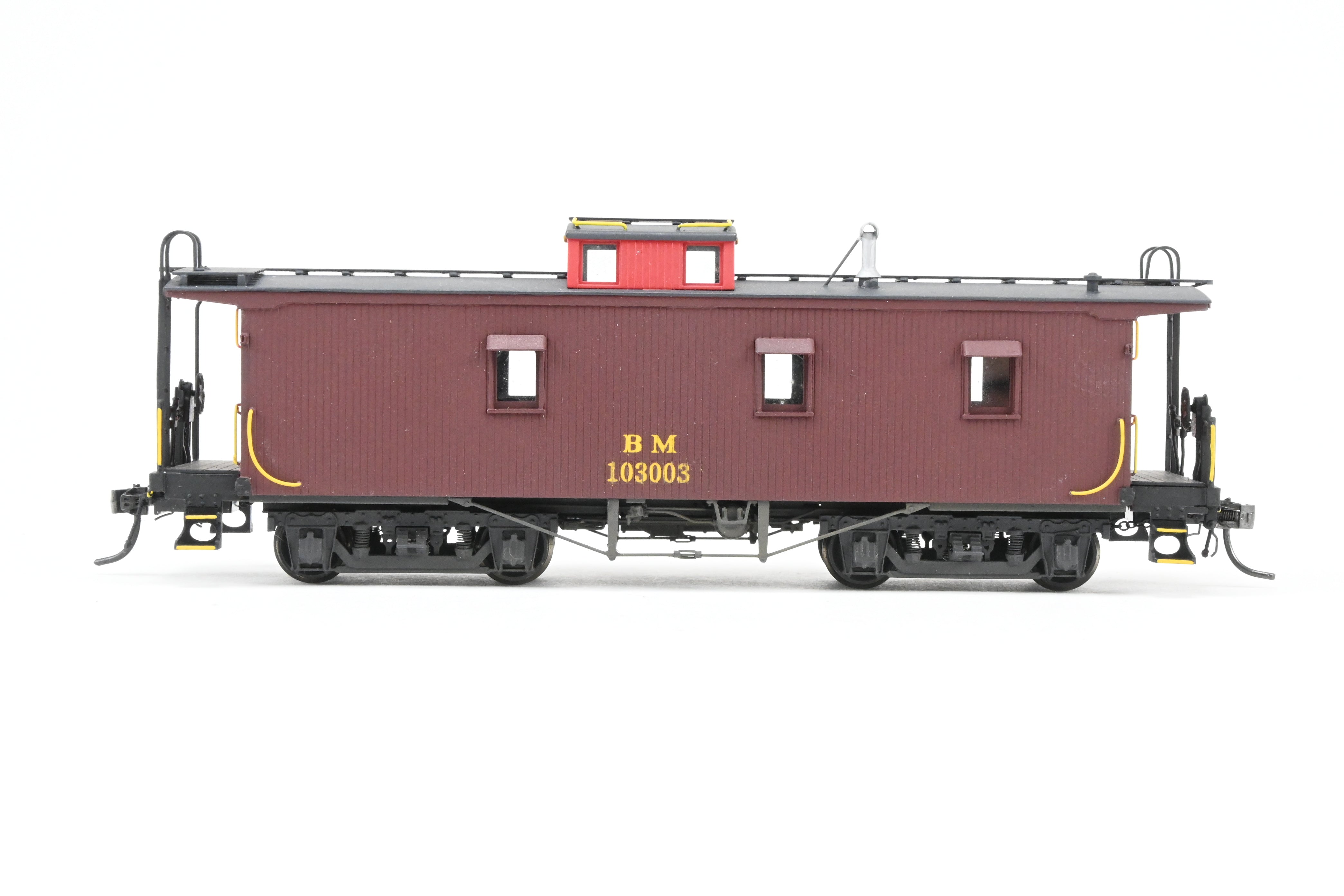 HO Scale Brass Railworks Boston & Maine Rebuilt Milk Car to Caboose Model - FP No. 103003