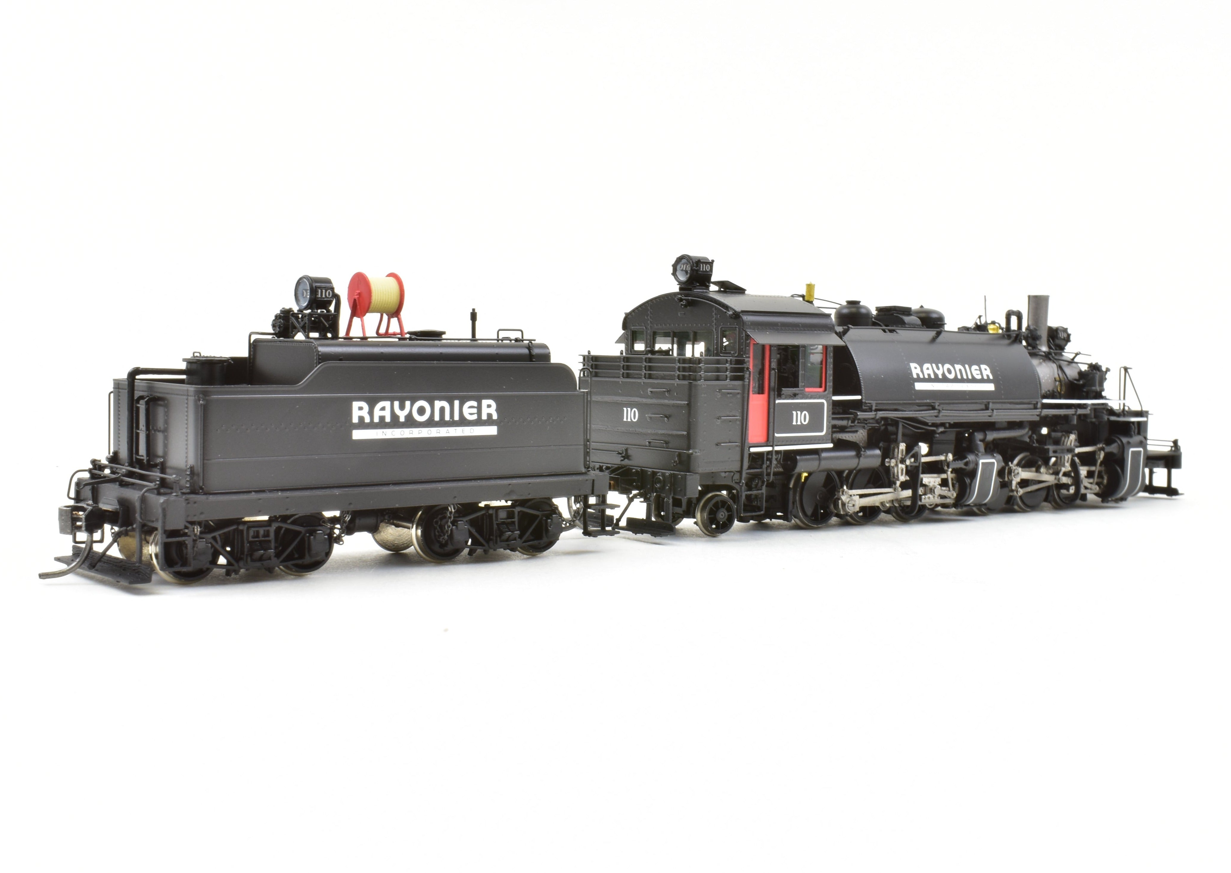 High - Quality HO Scale Brass Division Point (DVP) Baldwin Logging Mallet Steam Locomotive #110 2 - 6 - 6 - 2T with Auxiliary Tender - The Last Available Model from Rayonier Incorporated