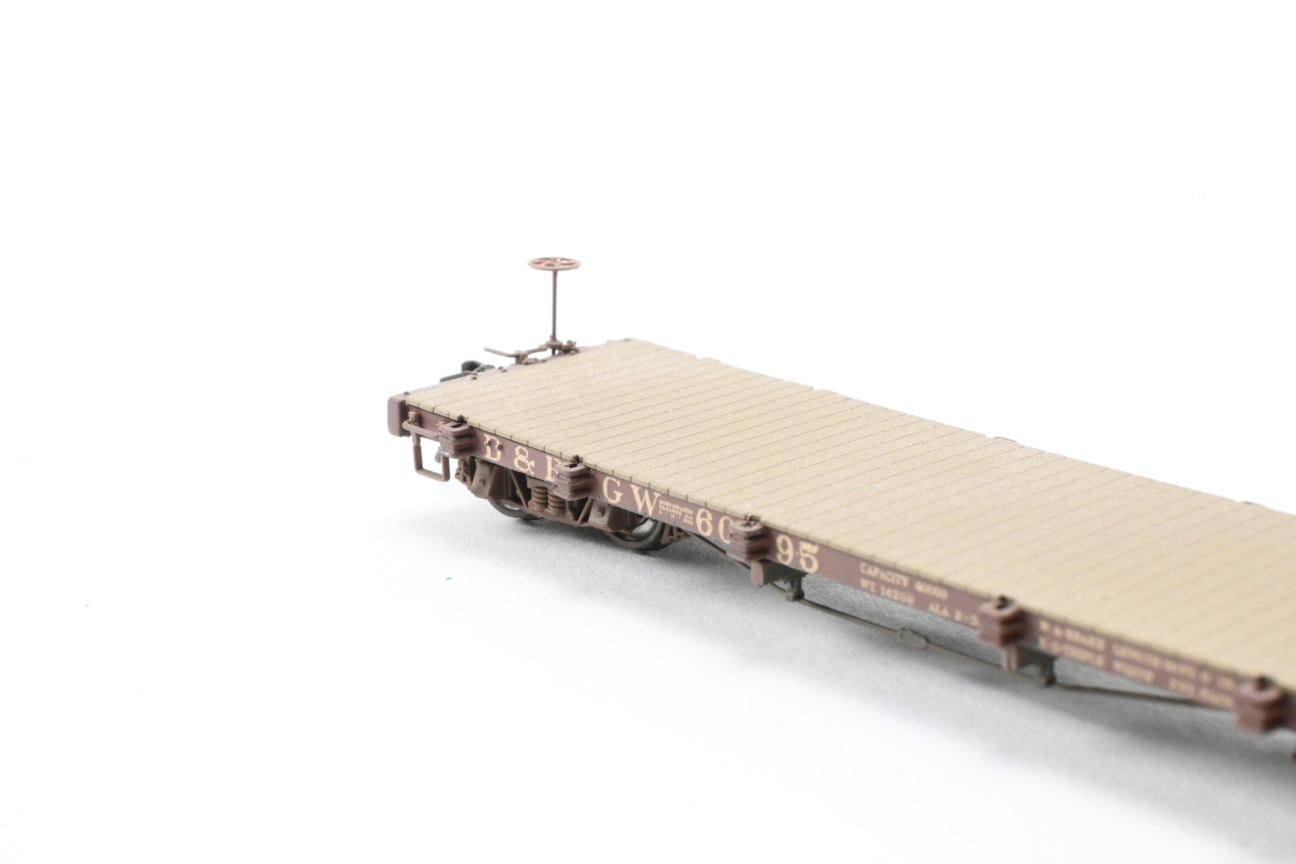 HOn3 Scale Model Train - Blackstone Models D&RGW Denver & Rio Grande Western 30’ Weathered Flat Car No. 6095