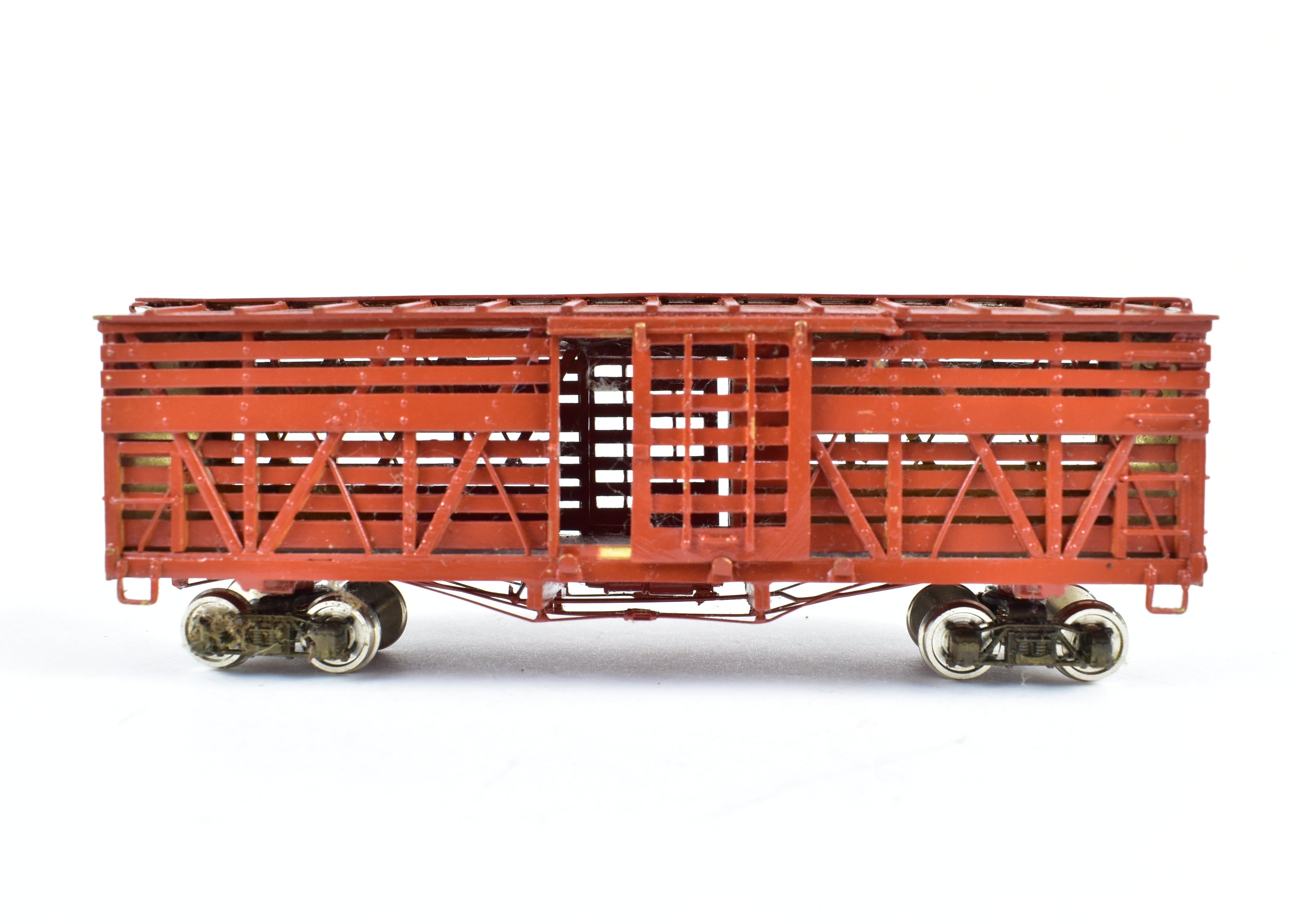HOn3 Scale Brass Precision Model 30' Stock Car by Precision Scale Co. for Colorado and Southern (C&S) or Rio Grande Southern (RGS) Railroads, Sold As-Is