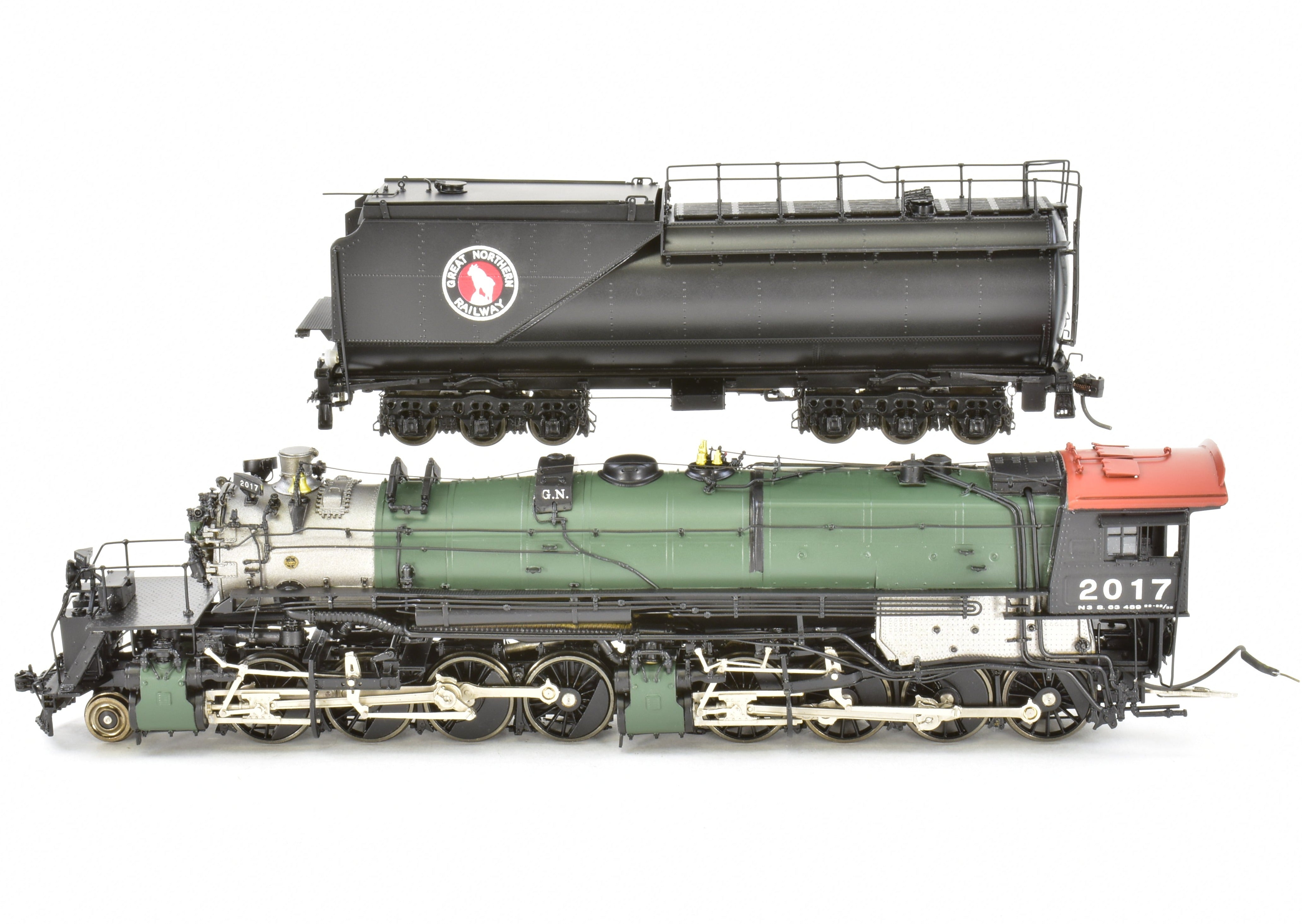 HO Scale Brass Model Train by Precision Scale Co. - Great Northern Class N - 3 2 - 8 - 8 - 0 FP in Glacier Park Scheme