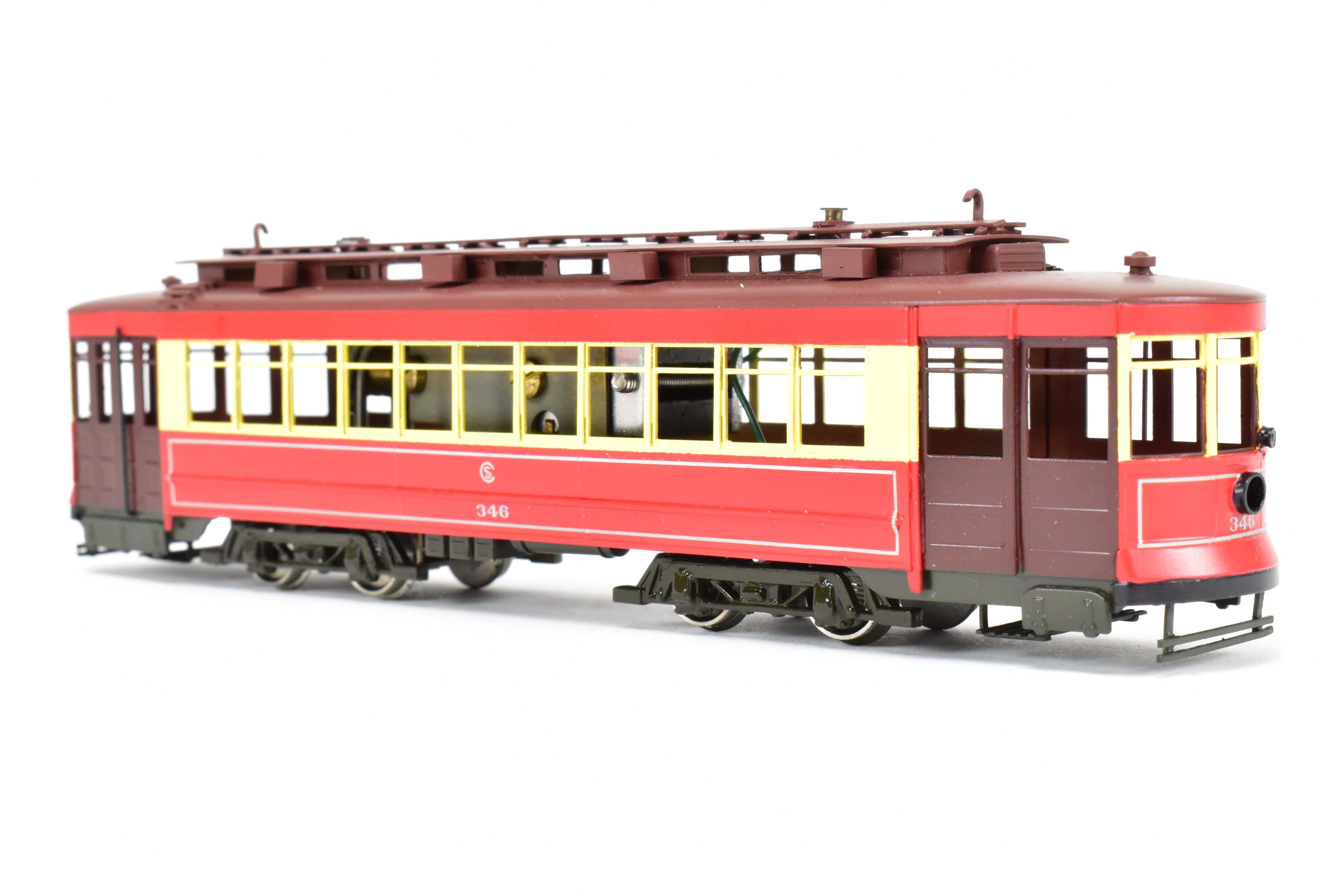 HO Scale Brass Chicago Surface Lines Big Brill Car Model - Fairfield Models 346 CSL, Custom Painted with 4 Vents, Road Number 346