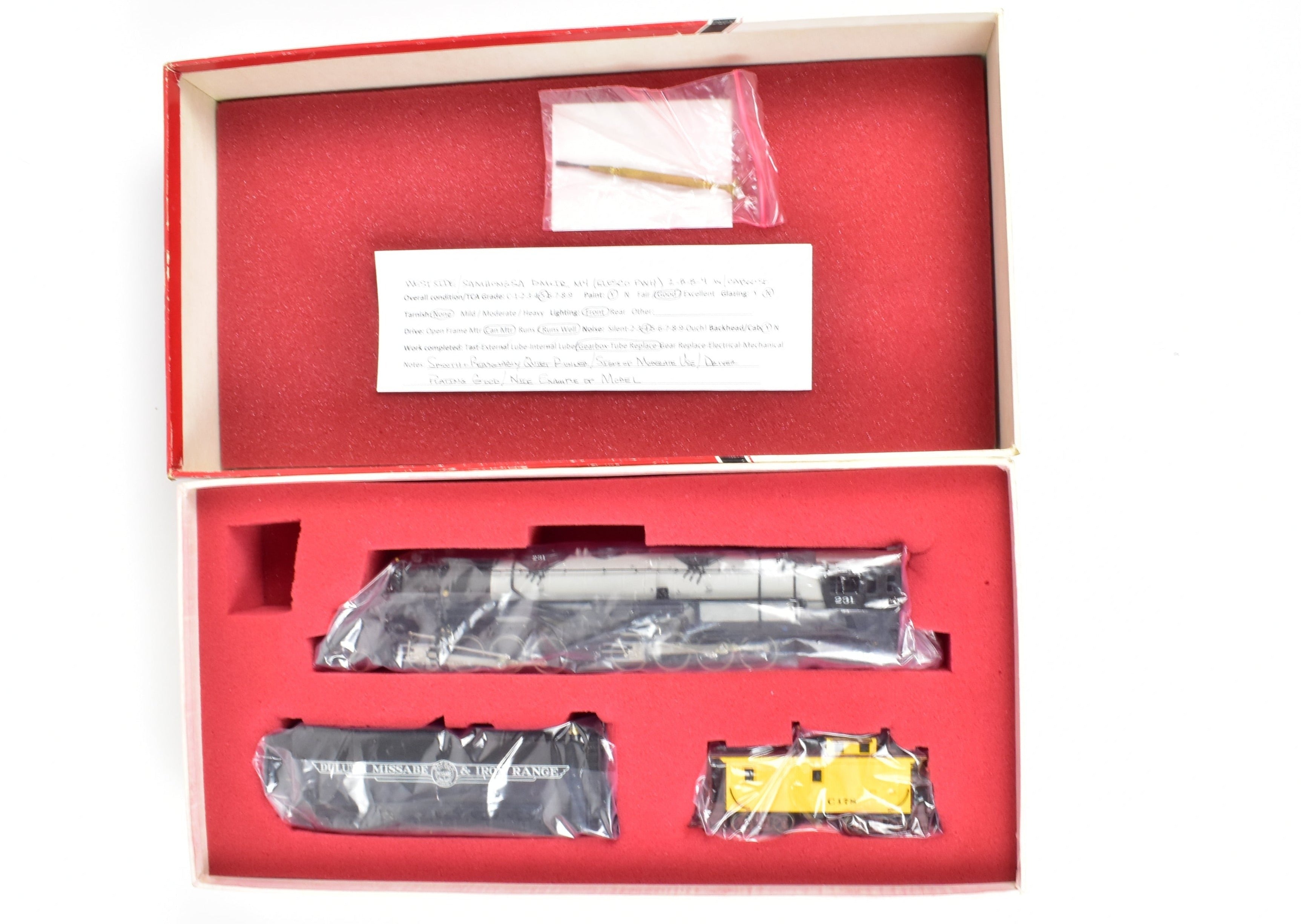 HO Scale Brass Model Train Set by Westside Model Co. - DM&IR Duluth, Missabe, & Iron Range 2-8-8-4 Yellowstone M-4 Locomotive with Caboose C/P