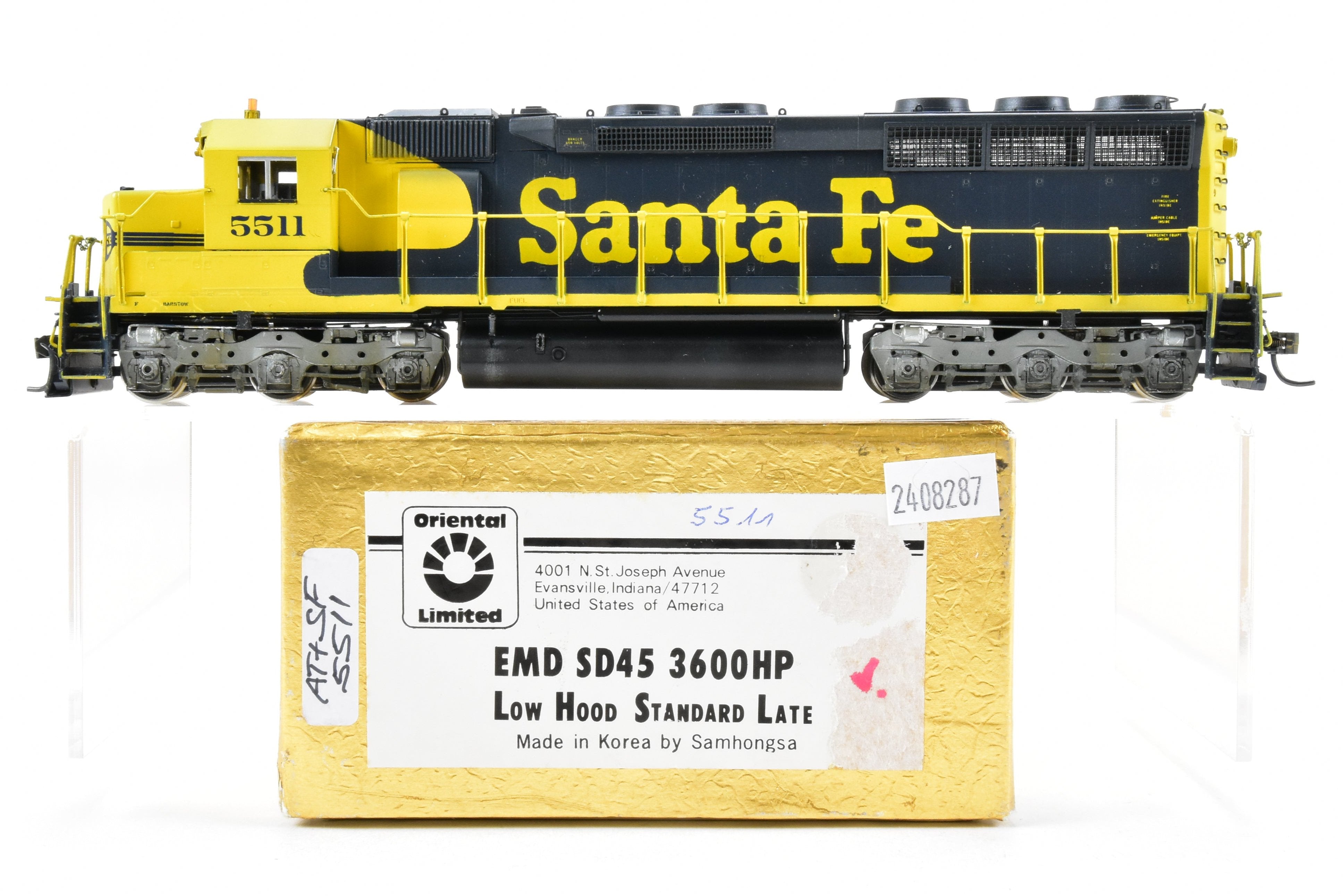 HO Brass Oriental Limited ATSF - Santa Fe EMD SD45 3600 HP Low Hood Late Version CP 5511