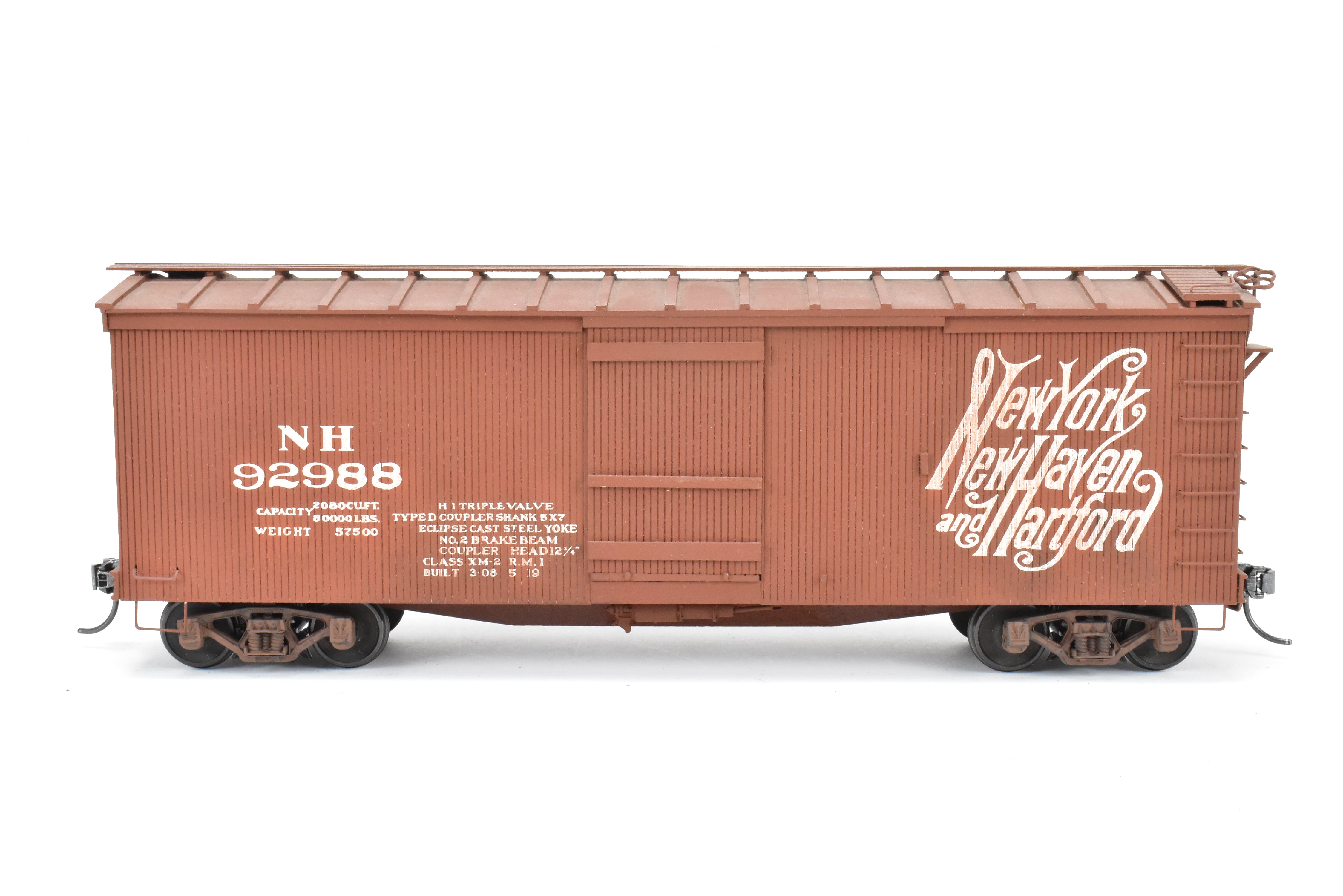 O Scale Metal and Wood Mainline Models New Haven 36-Foot Wood Boxcar with Custom Paint and Assembly