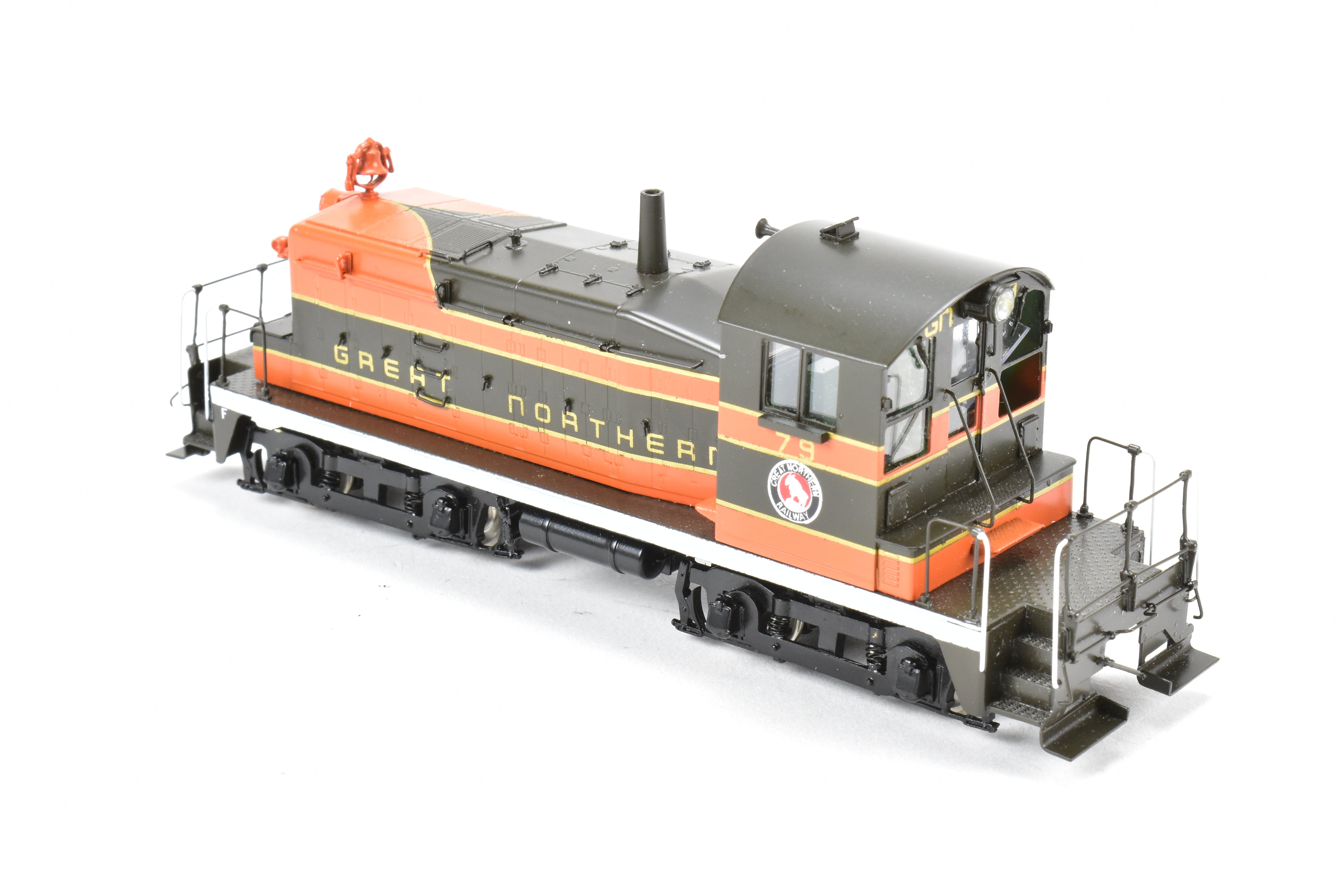 HO Scale Brass Precision Scale Co. (PSC) Model of Great Northern EMC/EMD SW-1 Phase III Intermediate Locomotive #79 by Iron Horse