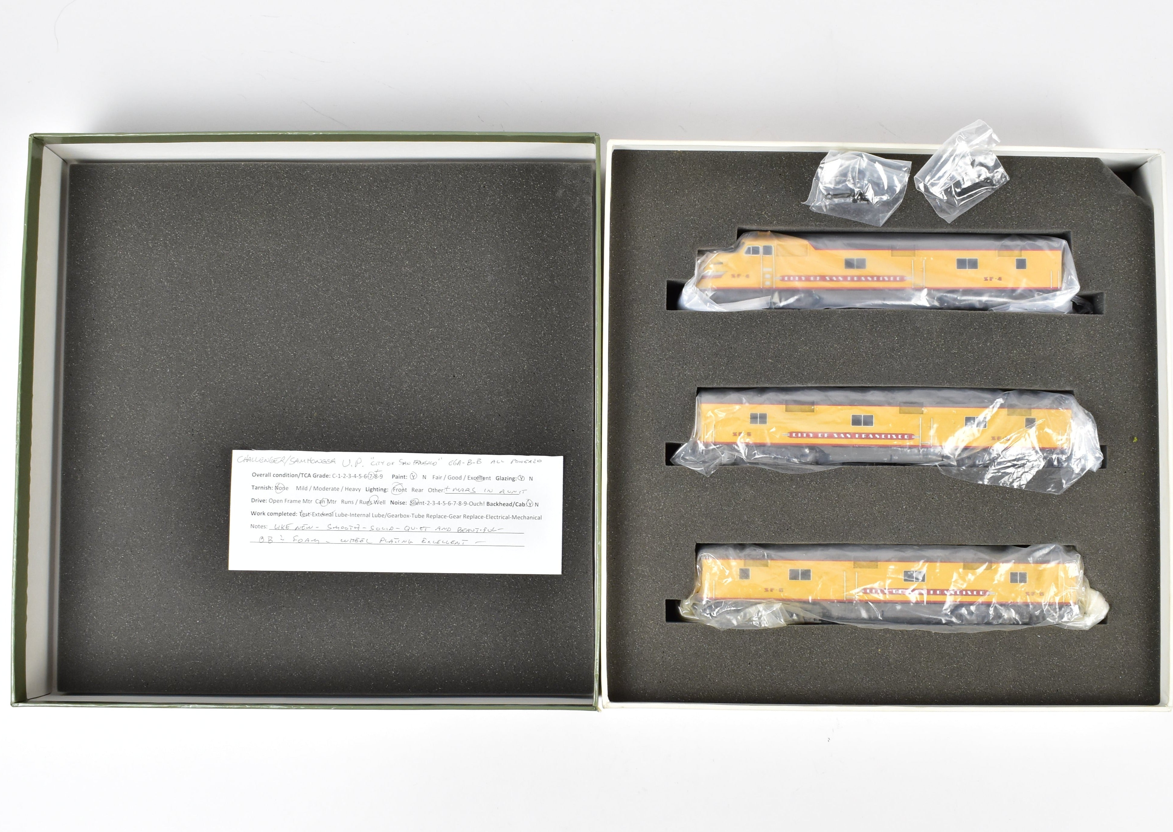 HO Scale Brass Consist of Challenger Imports Union Pacific City of San Francisco EMD E6 A/B/B Locomotive Set for Model Railroading