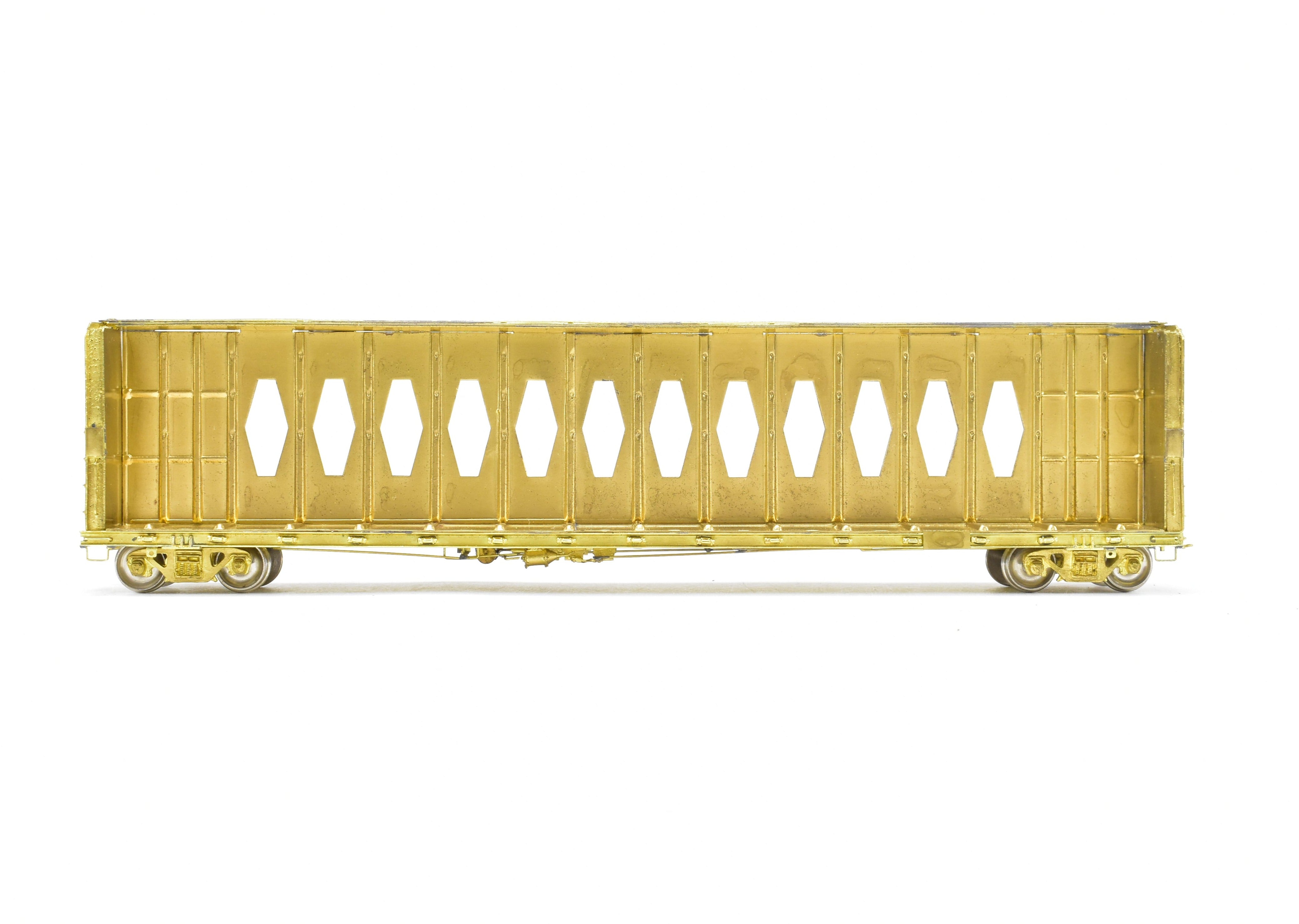 HO Scale Brass Thrall Center Beam 64-Foot Flat Car Model by Overland Models, Inc. for Various Roads