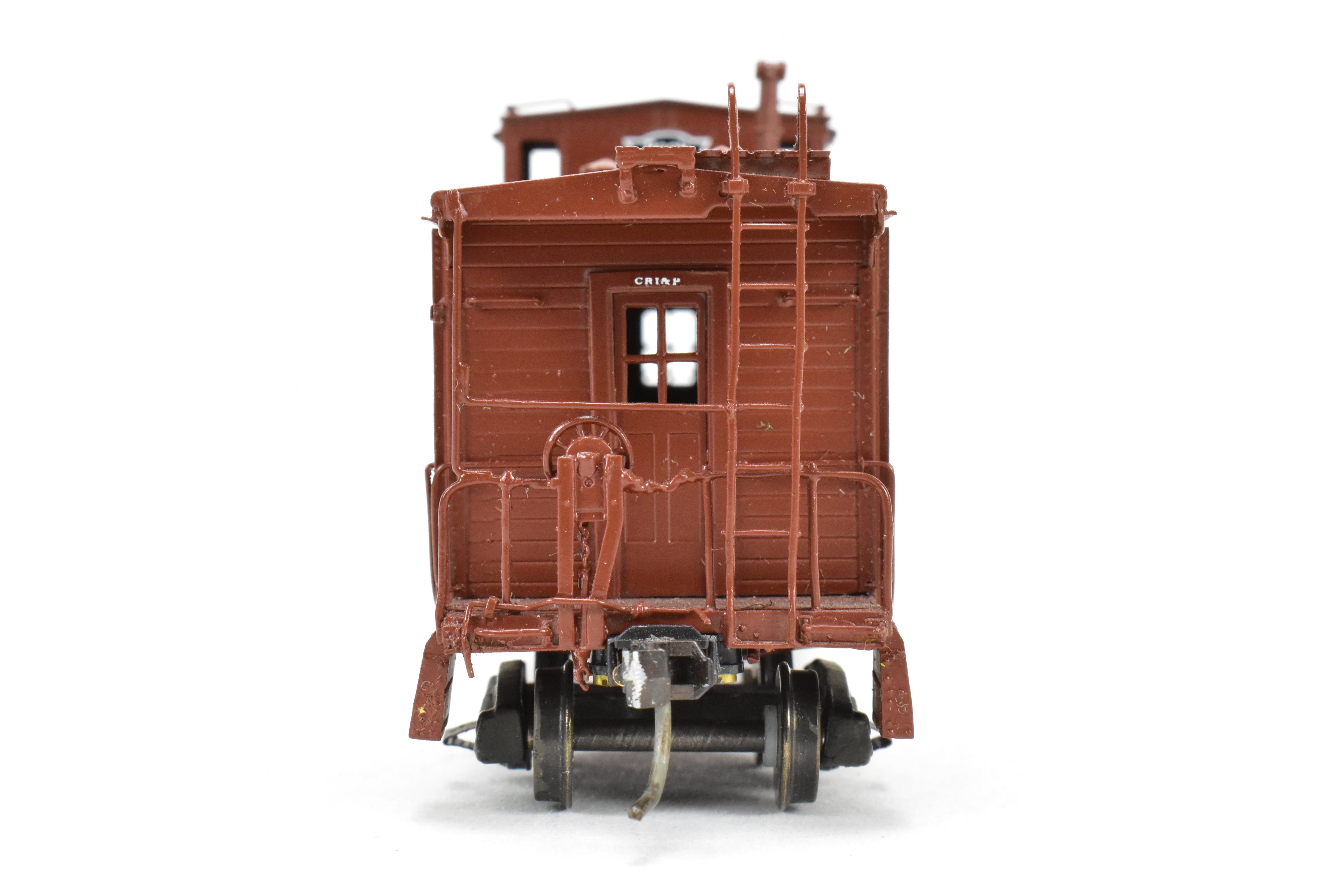 HO Scale Brass Model Train - Overland Models, Inc. (OMI) CRI&P - Rock Island Outside Braced Wood Caboose CP No.17925 with Replacement Trucks
