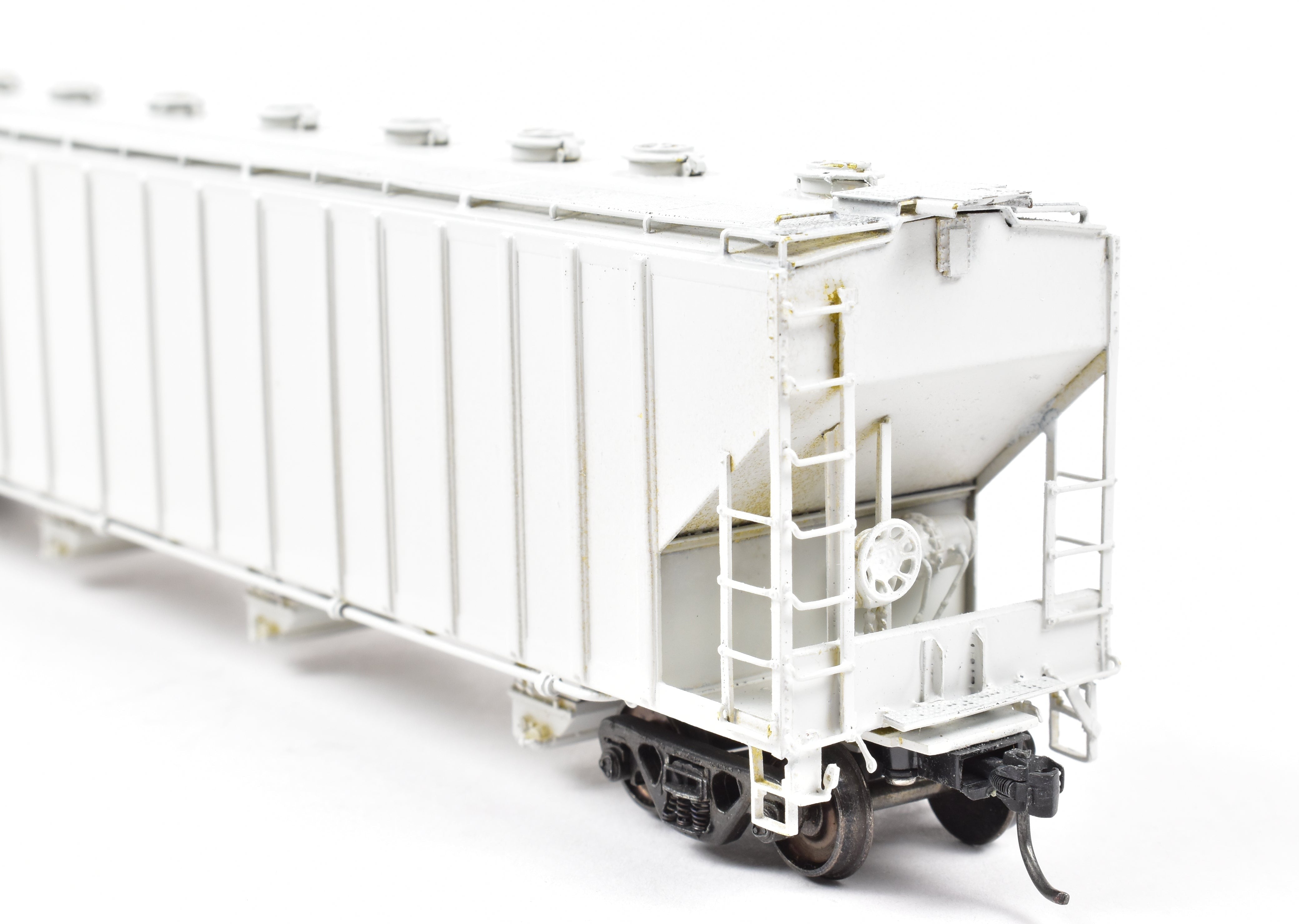 HO Scale Brass Pullman Covered Hopper Model by OMI - Overland Models, Inc. with 5820 Cubic Ft. and Partial Paint Finish for Various Roads