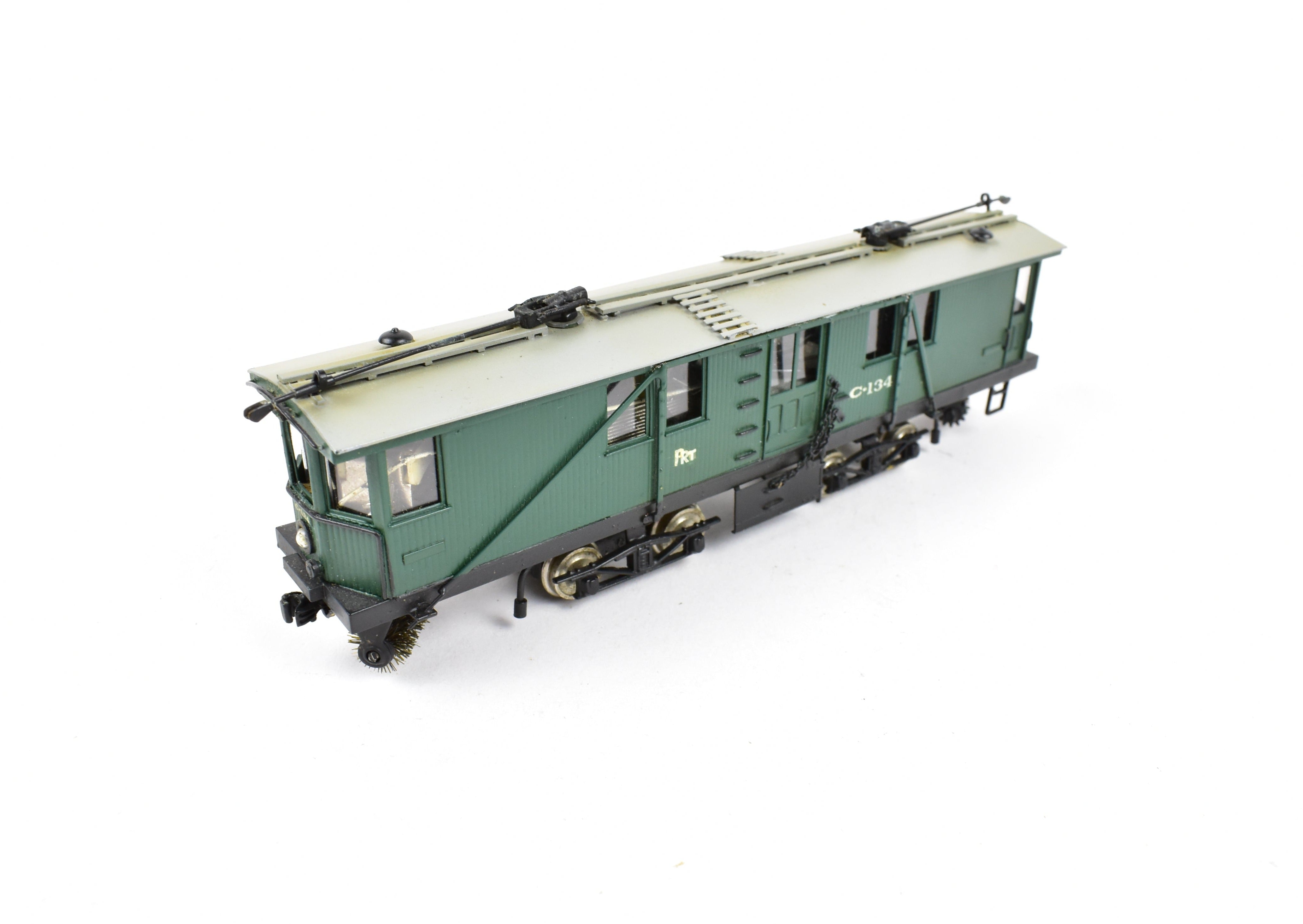 HO Scale Brass Philadelphia Rapid Transit Double Truck Street Sweeper Model C-134 by Huntington Model Works, Repackaged
