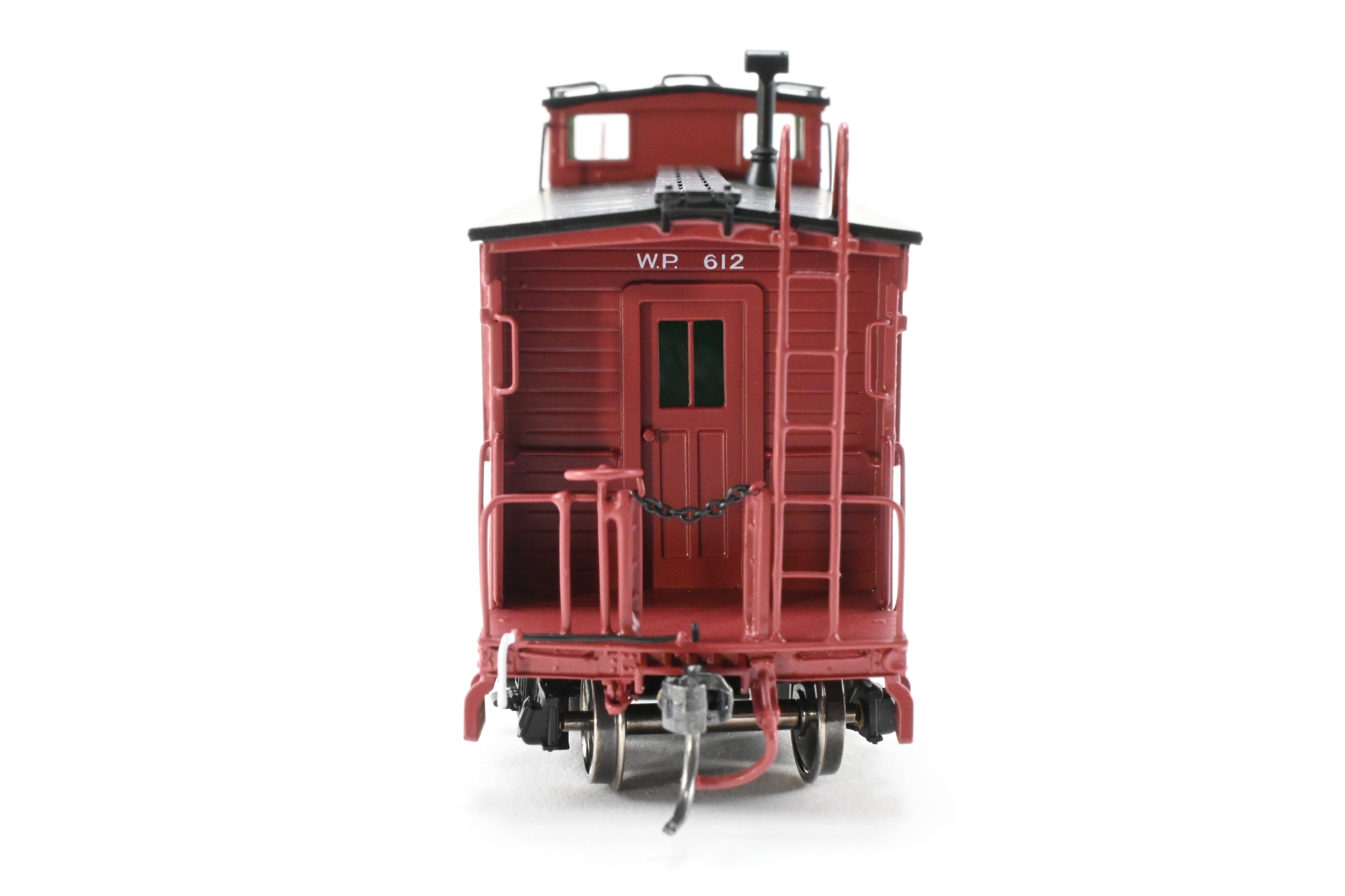 High - Quality HO Scale New Brass North Bank Line (NBL) and Western Pacific (WP) Caboose #612 with Recessed Ends and FP Brown Finish, Ideal for Model Train Enthusiasts