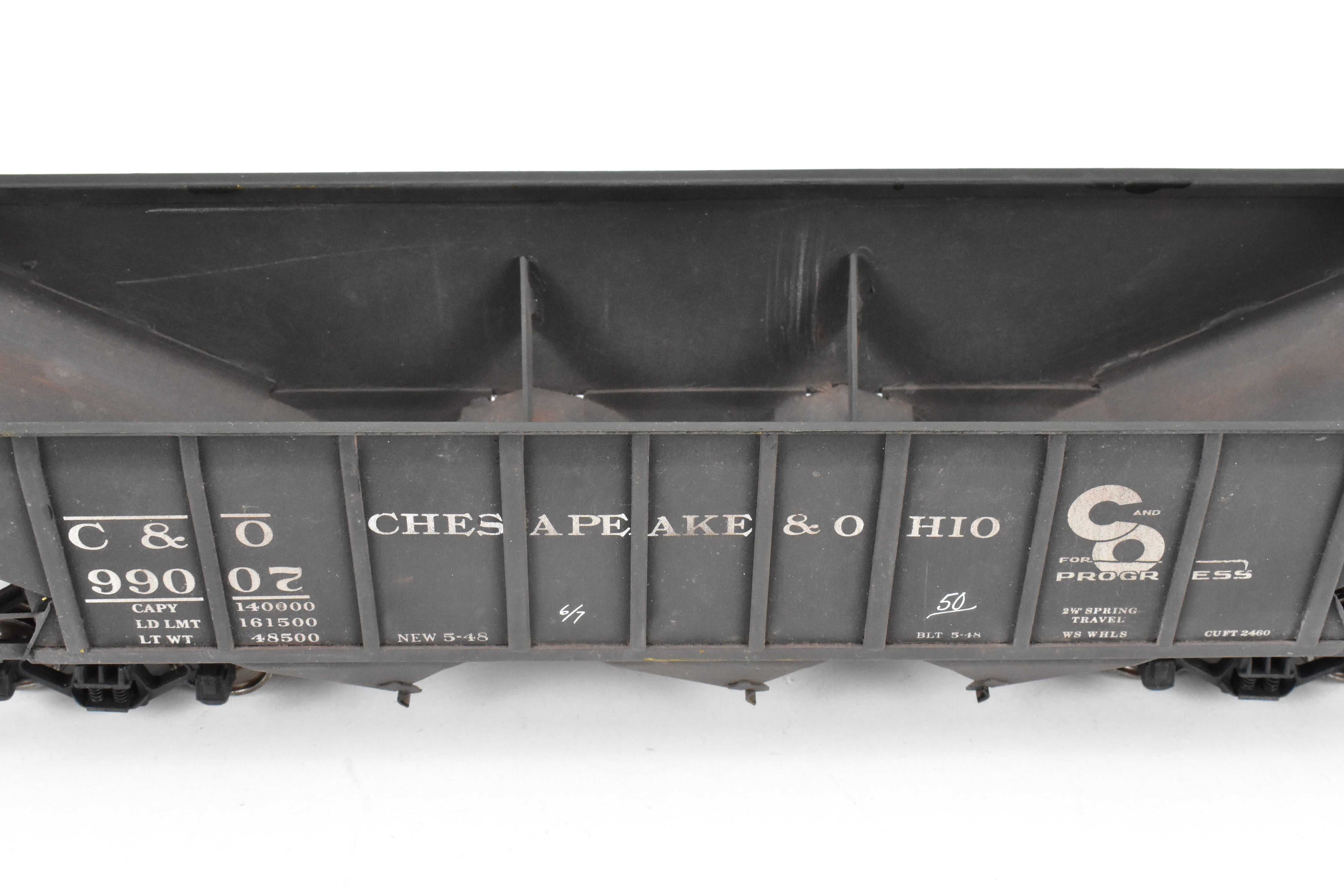 O Scale Custom Painted Brass US Hobbies C&O Triple Hopper #99007, No Box