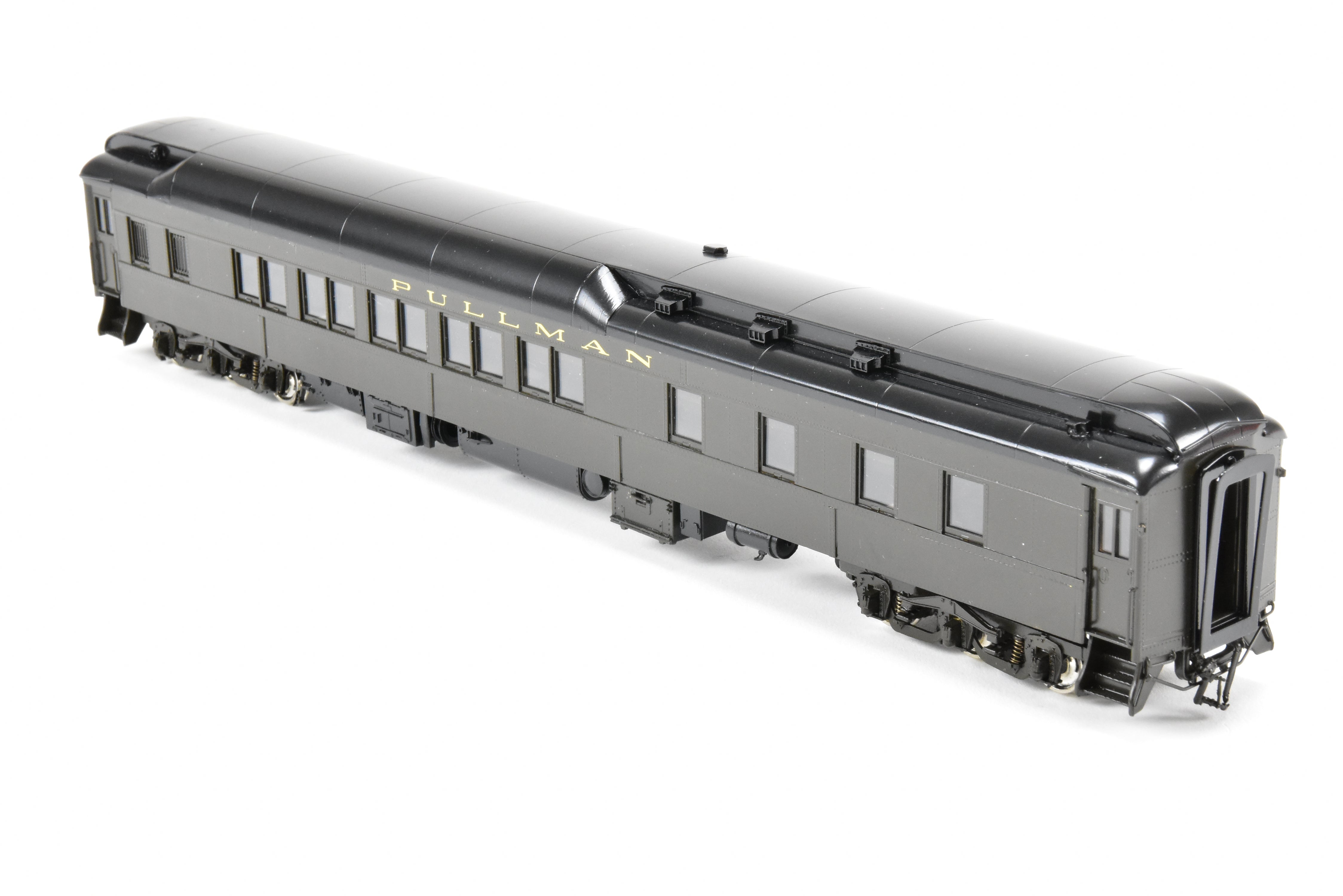 HO Scale Brass Precision Scale Co. Pullman 80-Foot Sleeper Model with 10-1-2 Plan 3585a, Featuring Mechanical Air Brine Equipment and Factory Lettering for Pullman
