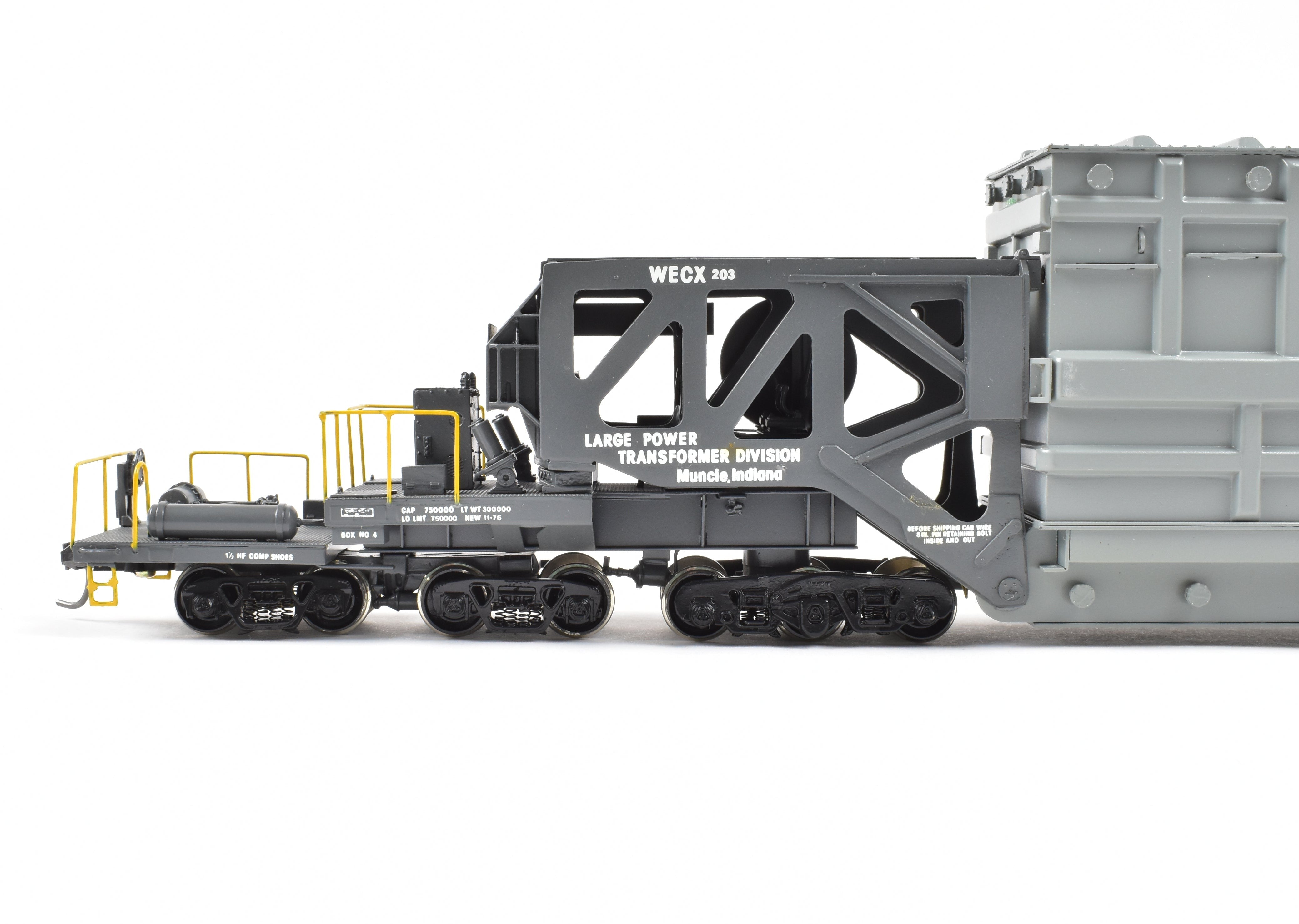 HO Scale Brass Consignment OMI - Overland Models, Inc. Schnabel Car with Removable Transformer Load in CP Westinghouse WECX 203 Livery for Model Railroading Enthusiasts