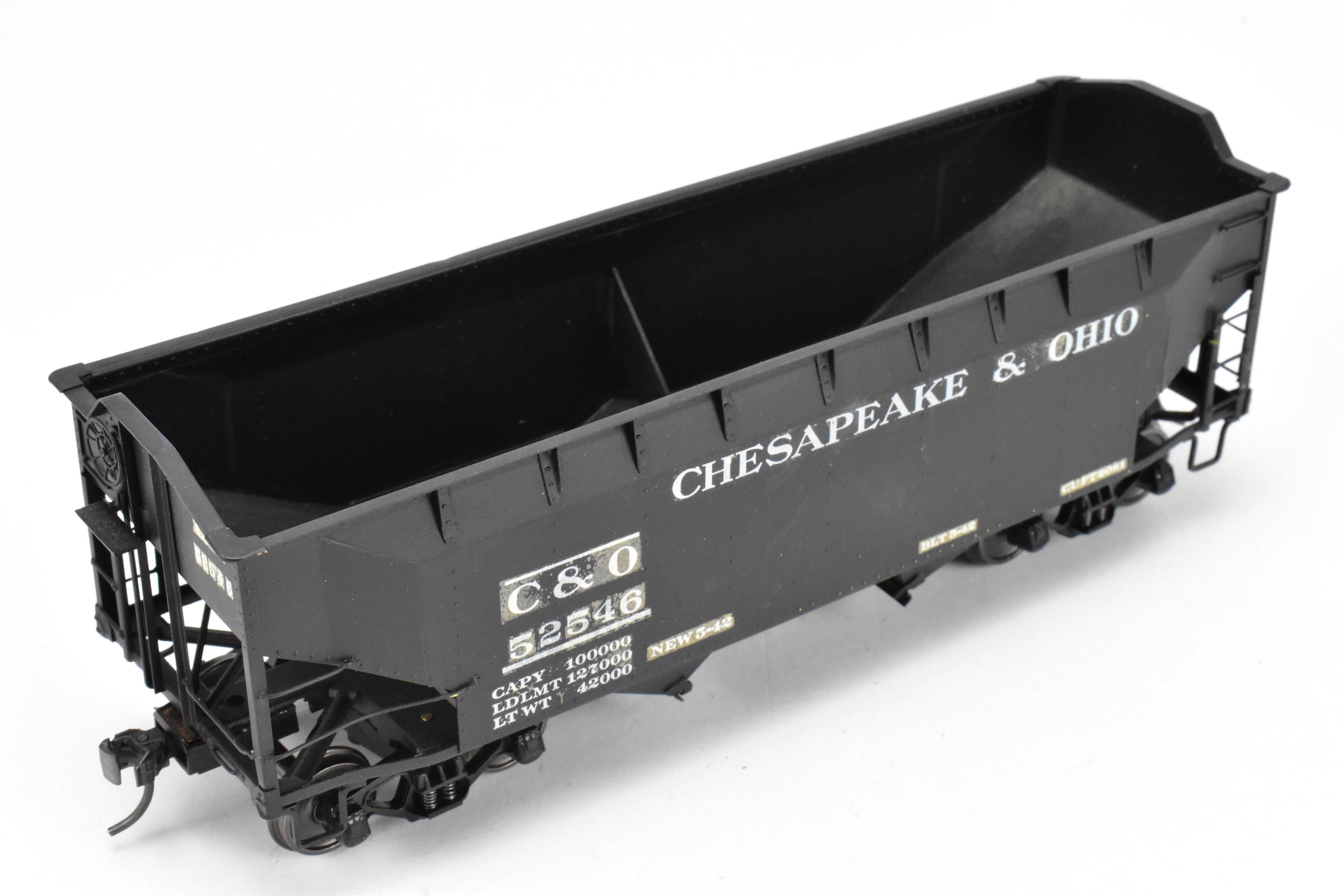 O Scale US Hobbies Brass C&O Offset Side Twin Hopper w/Peaked Ends, CP No. 52546