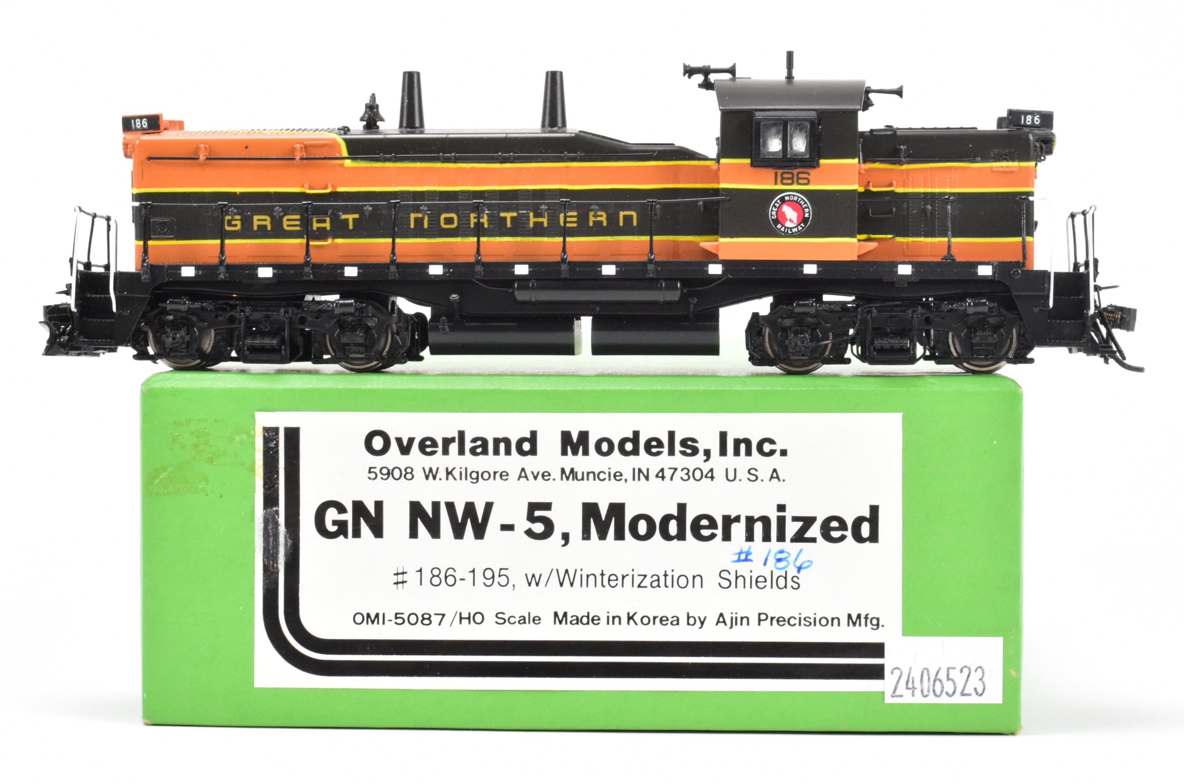 HO Scale Brass Model Train - Overland Models Inc. (OMI) Great Northern EMD NW - 5 Modernized Pro - Painted Locomotive No. 186