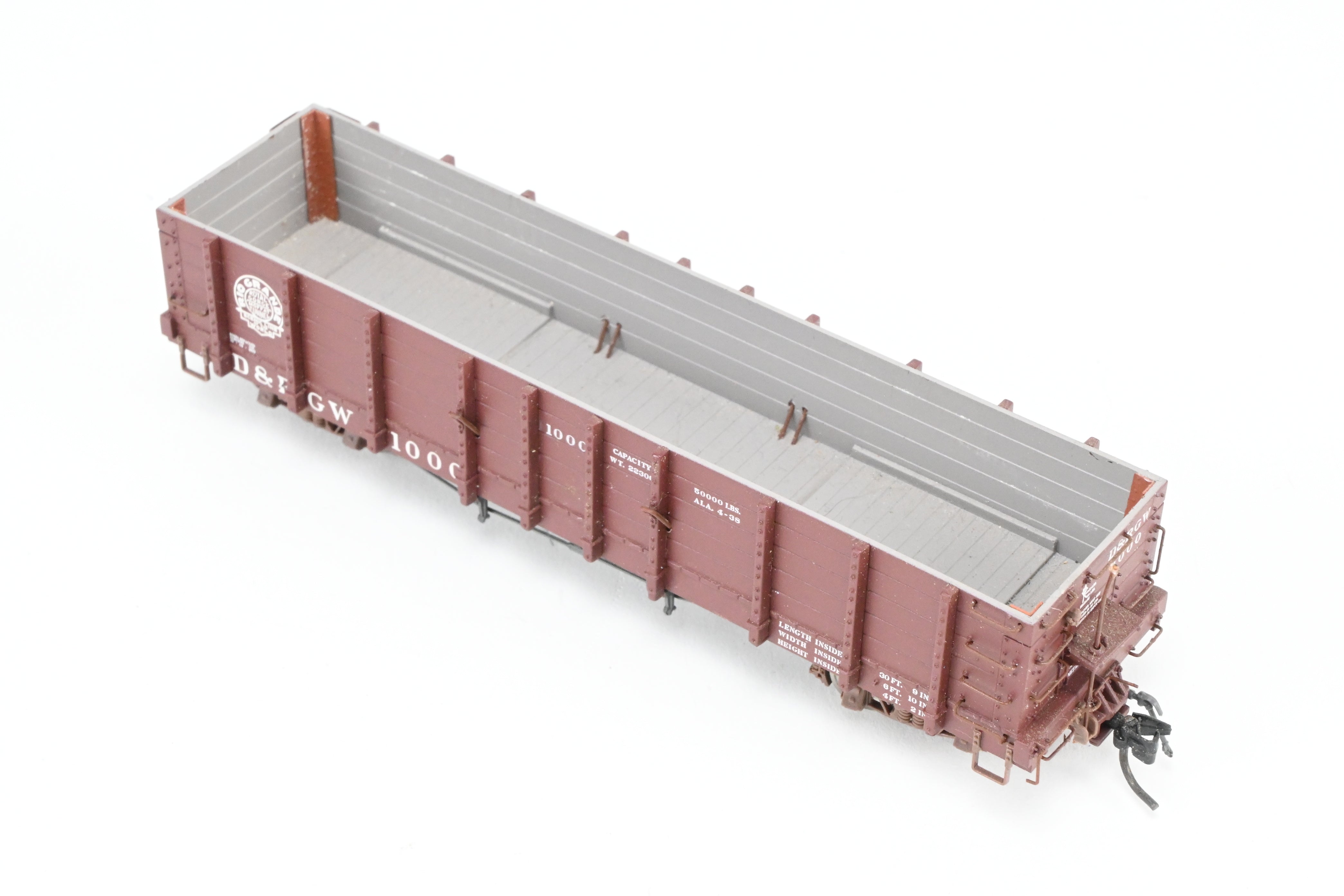 HOn3 Scale Blackstone Models D&RGW - Denver & Rio Grande Western High Side Gondola Model with Moffat Tunnel Herald No. 1000 and Missing Brake Wheel for Model Train Enthusiasts