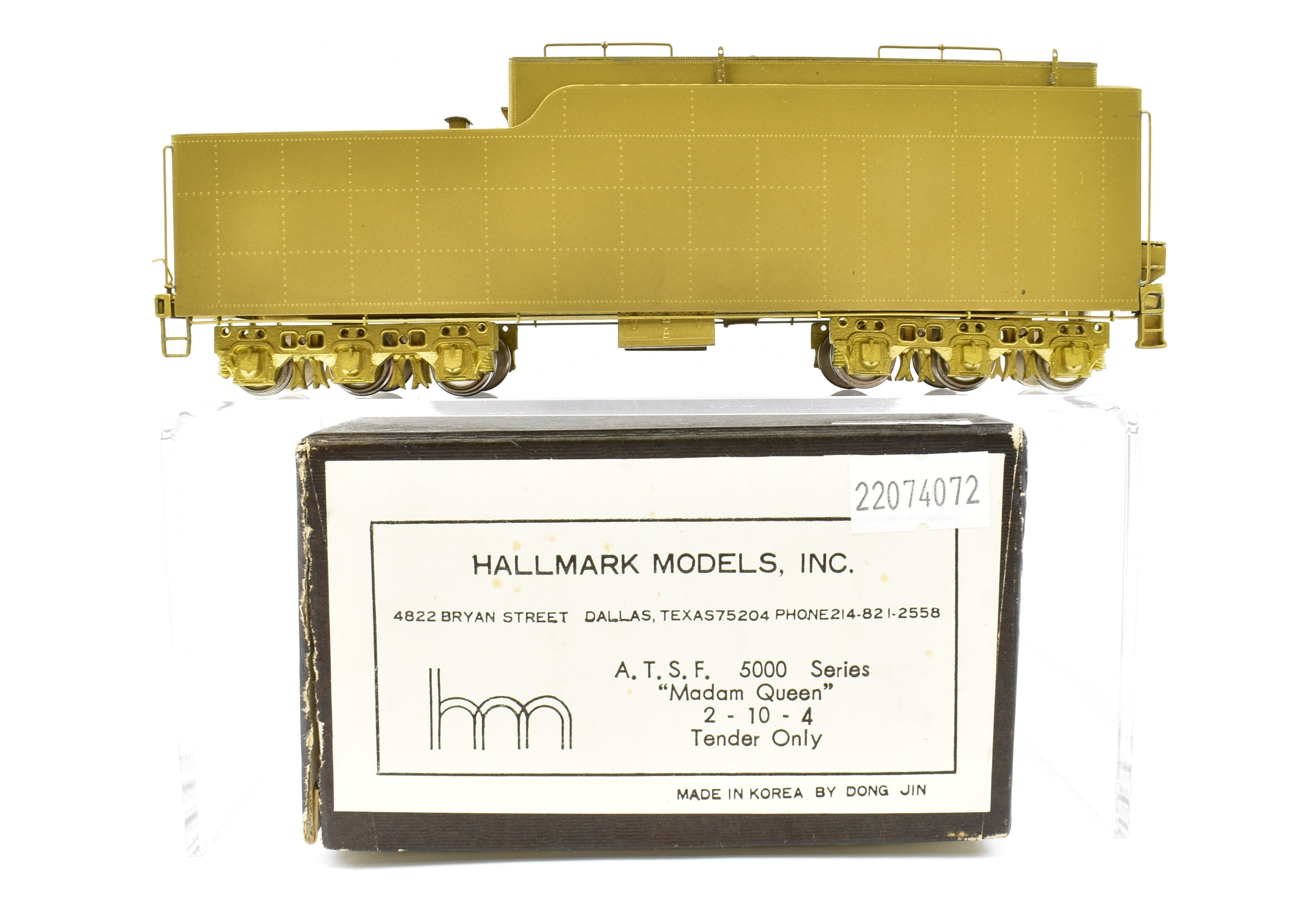 HO Scale Brass Hallmark Models ATSF - Santa Fe 5000 Series 2-10-4 Madame Queen Tender Only Model for Railway Enthusiasts