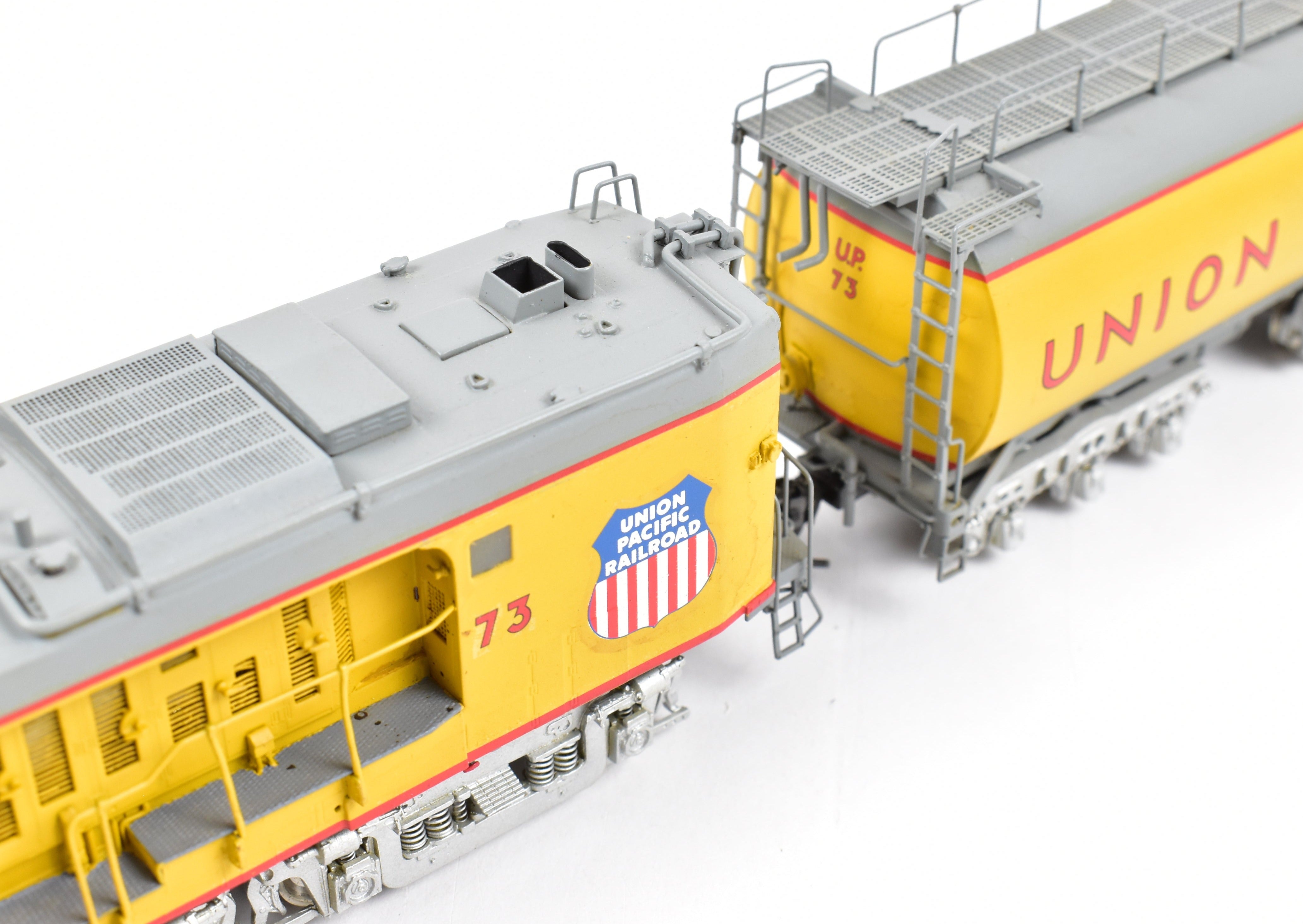 HO Brass OMI UP Union Pacific Veranda Turbine Round Tender #73 Custom Painted