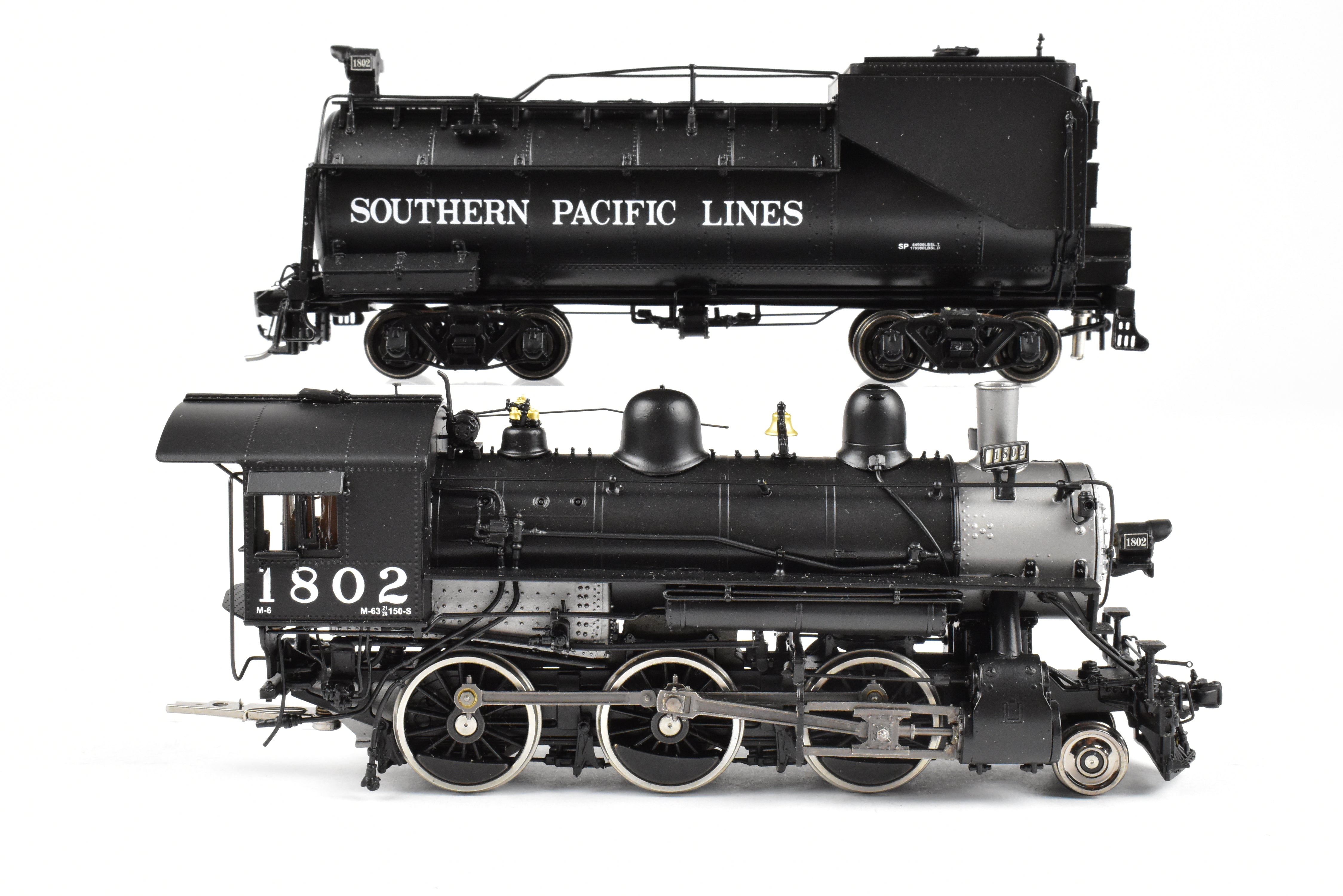 HO Scale Brass Precision Scale Co. Southern Pacific M - 6 Class 2 - 6 - 0 Factory Painted Locomotive No. 1802