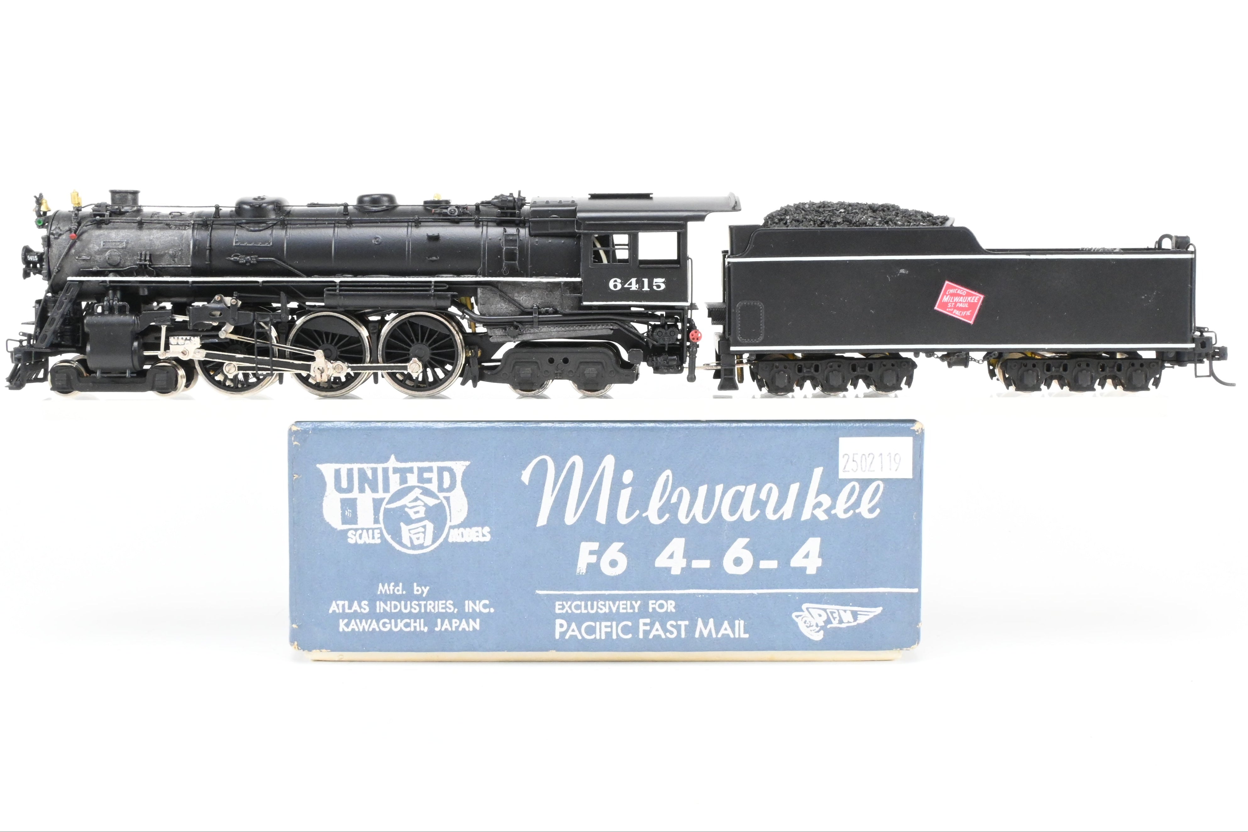 High - Quality HO Scale Brass Pacific Fast Mail (PFM) - United Milwaukee Road F - 6 Baltic 4 - 6 - 4 Professionally Painted Model Locomotive #5415