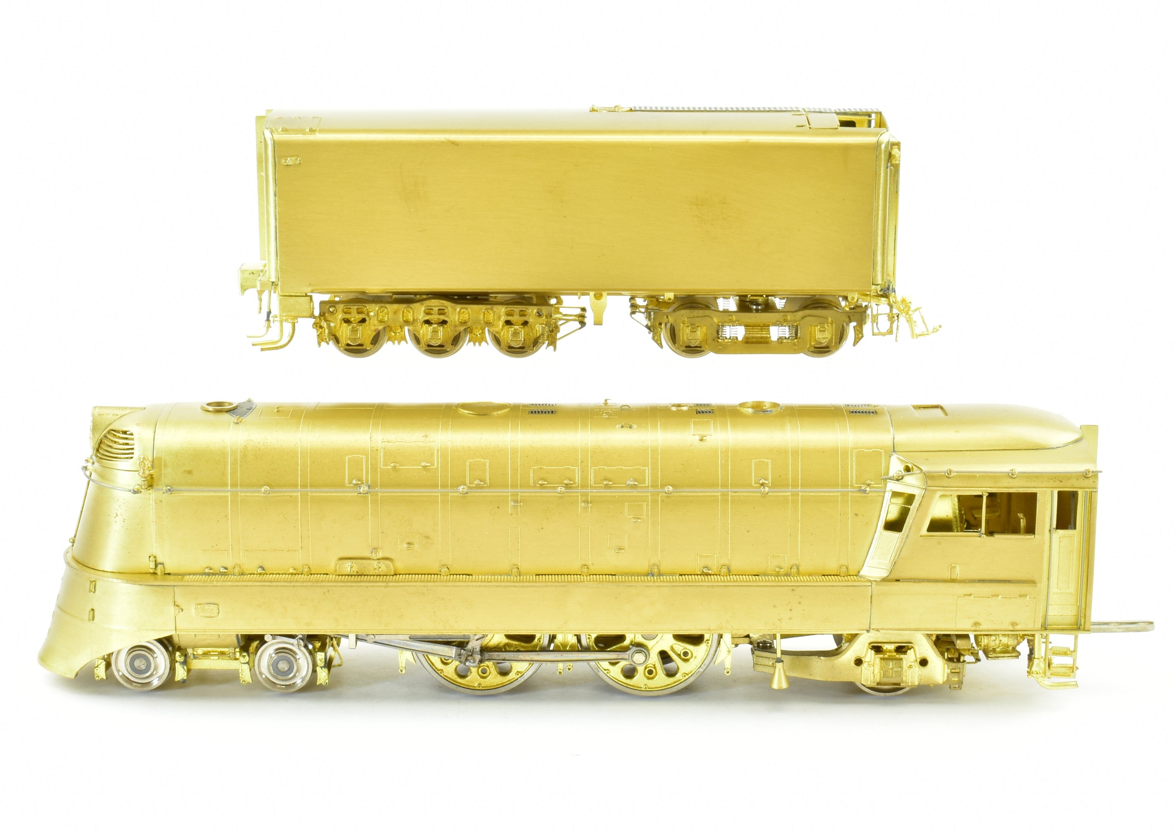 HO Scale Brass Model Train by Overland Models, Inc. - Streamlined Atlantic 4-4-2 Locomotive of Milwaukee Road (MILW) with Modernized 'Hiawatha' Design