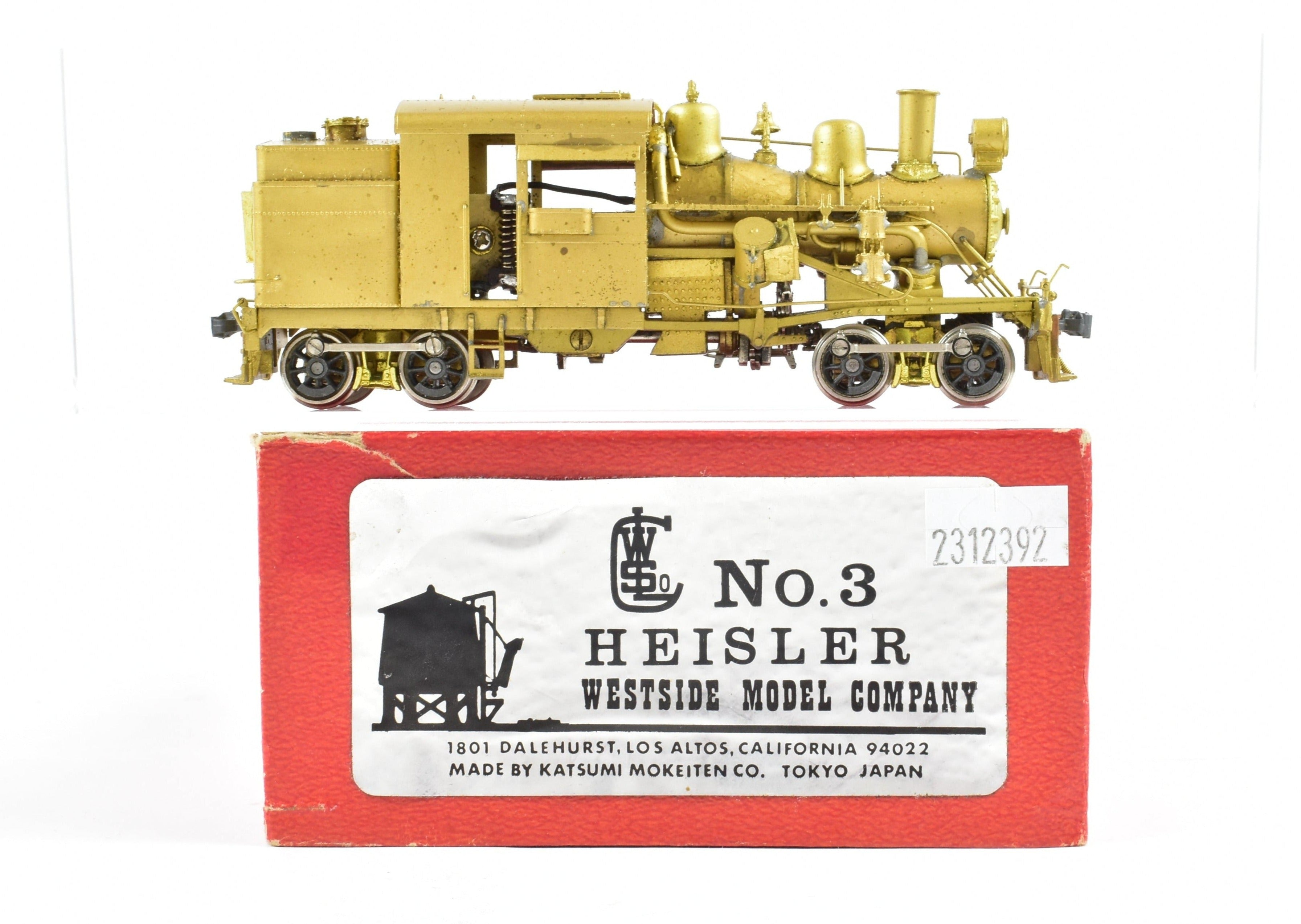 HO or HOn3 Scale Brass Model Train - Westside Model Co. Westside Lumber Co. Heisler #3 Replica