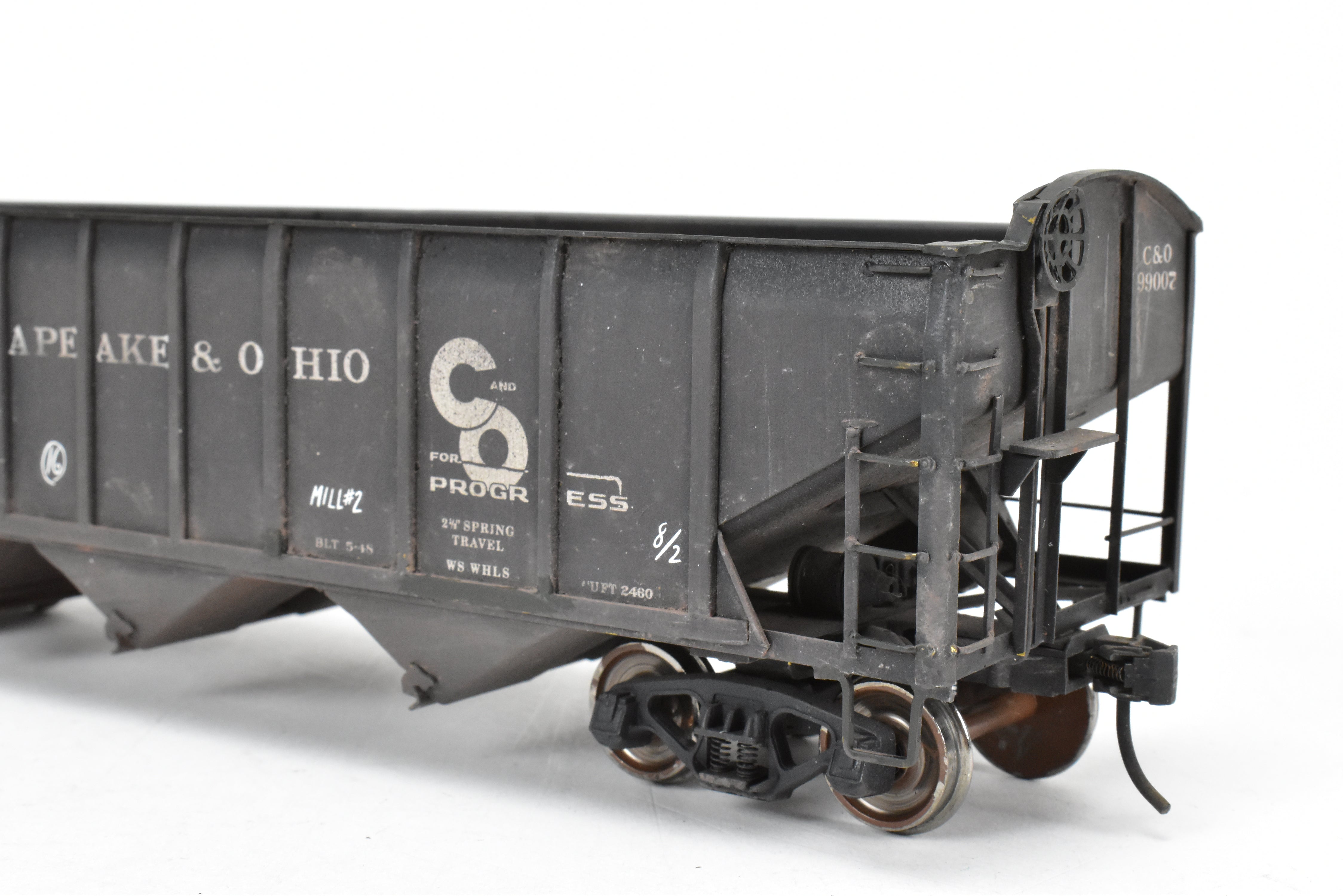 O Scale Custom Painted Brass US Hobbies C&O Triple Hopper #99007, No Box