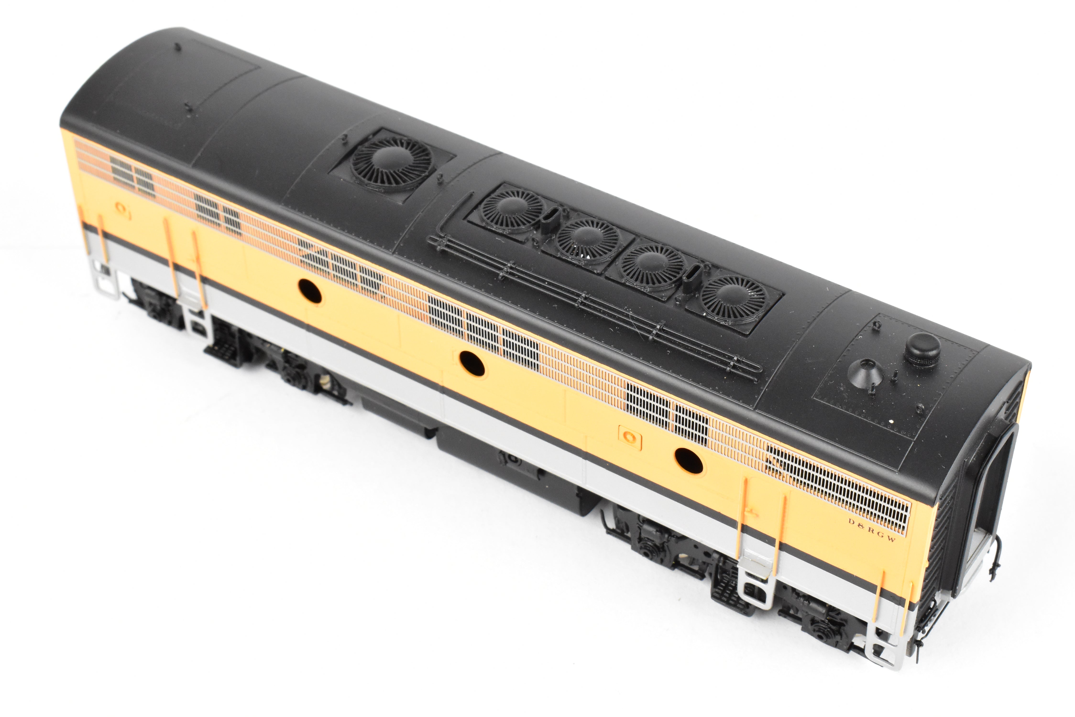 HO Scale Brass Model Train - Oriental Limited D&RGW Rio Grande EMD F9 A/B/B Set with 1750 HP Each and Factory Painted Finish