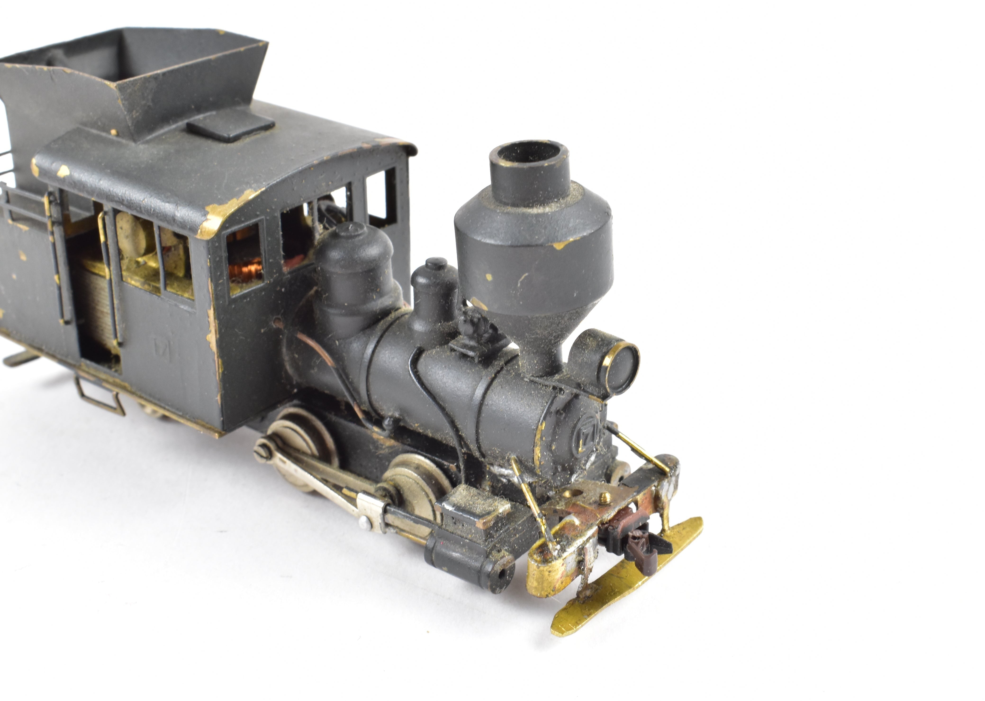 HOn3 Scale Brass Westside Model Co. Custom Painted Baldwin 0 - 4 - 2T Logging Locomotive Model with Various Road Features, Sold As - Is