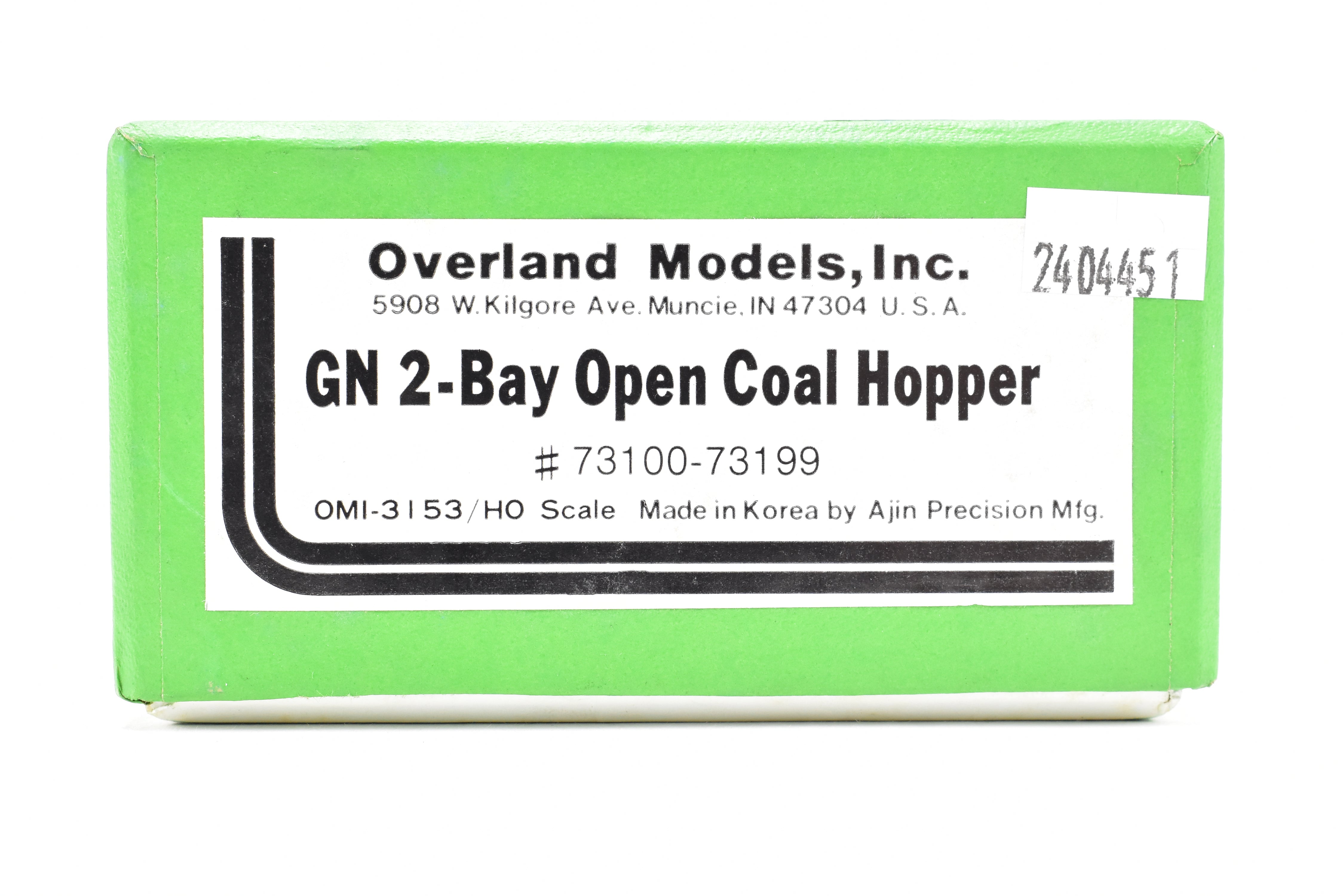 Brand New HO Scale Brass Open Coal Hopper Model by OMI - Overland Models, Inc. for Great Northern Railroad, Representing Nos. 73100 - 73199