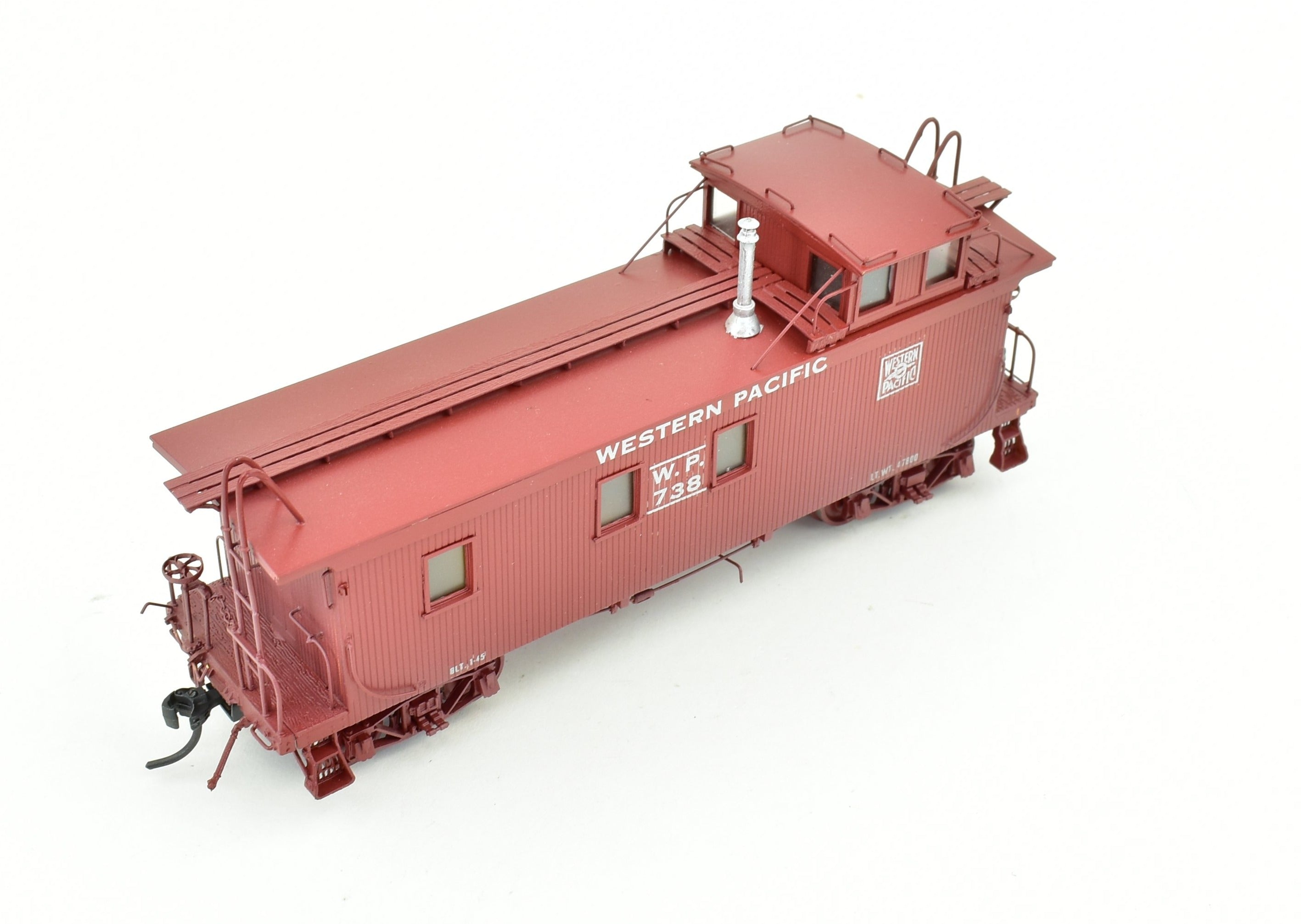 HO Scale Brass Western Pacific Wood Caboose by Overland Models, Custom Painted