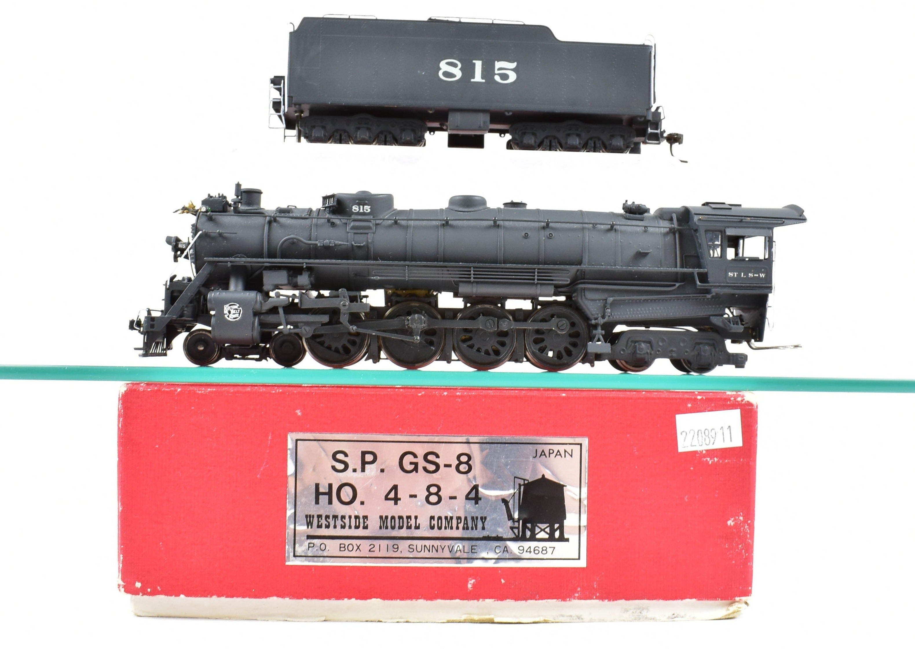 HO Scale Brass Model Train by Westside Model Co., Custom Painted SSW - Cotton Belt Class GS - 8 4 - 8 - 4 Locomotive, Numbered SSW #815