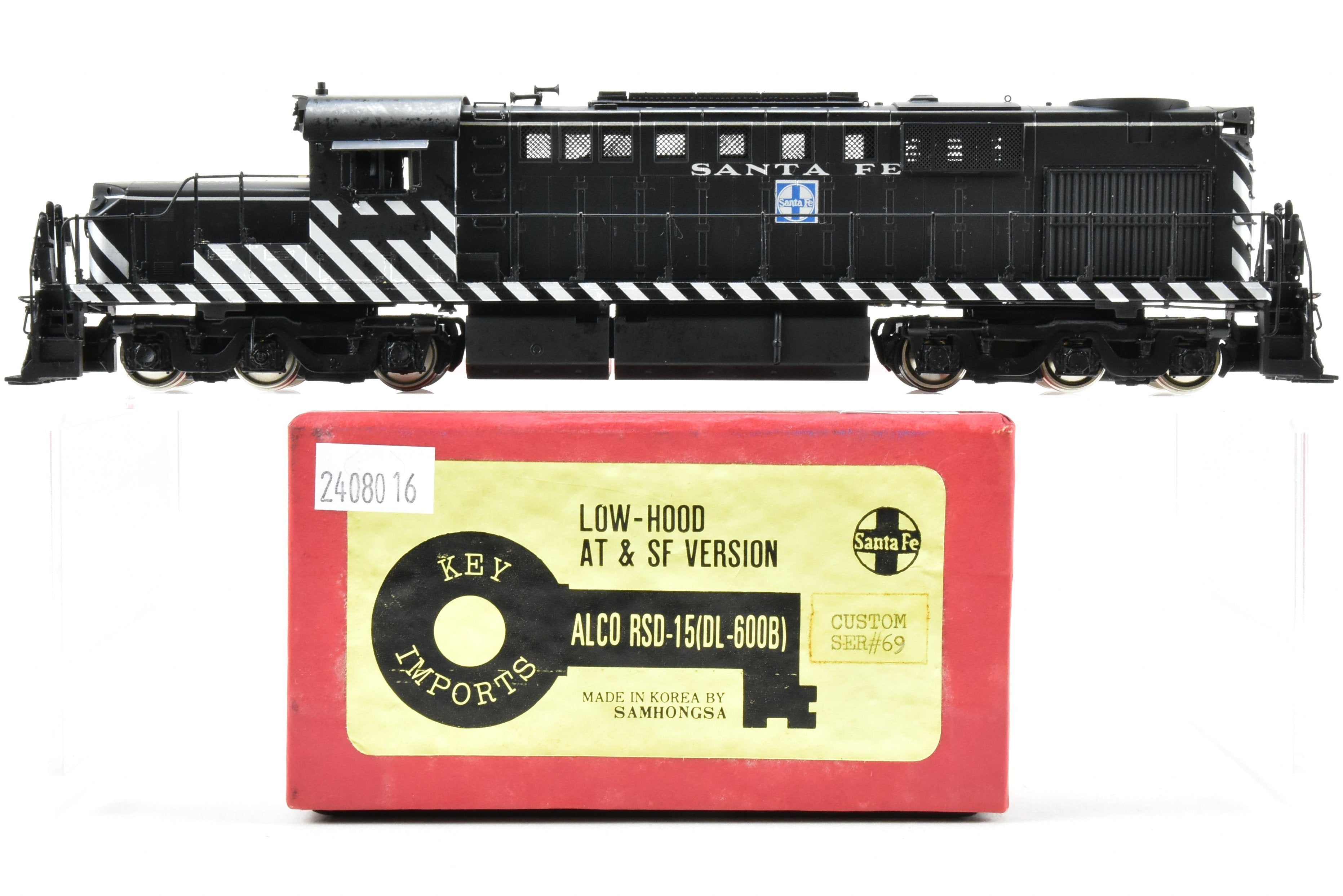 HO Scale Brass Model Train Imported by Brass Key Imports - ATSF Santa Fe RSD - 15 (DL - 600B) Low - Hood Custom Series #69 Factory - Painted But Un - Numbered Model