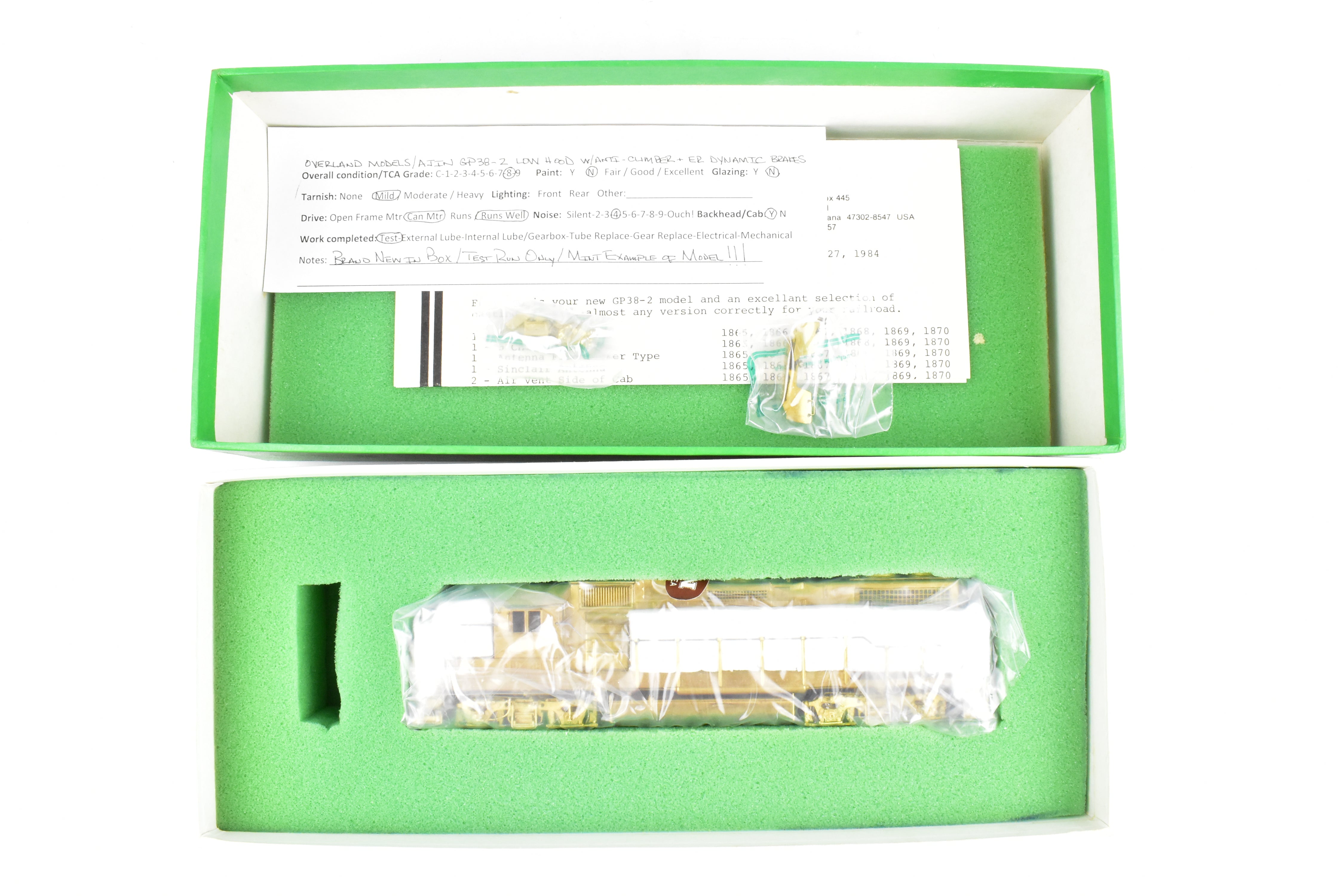 HO Brass OMI - Overland Models Inc EMD GP38-2 w/Anticlimber & Extended Brakes
