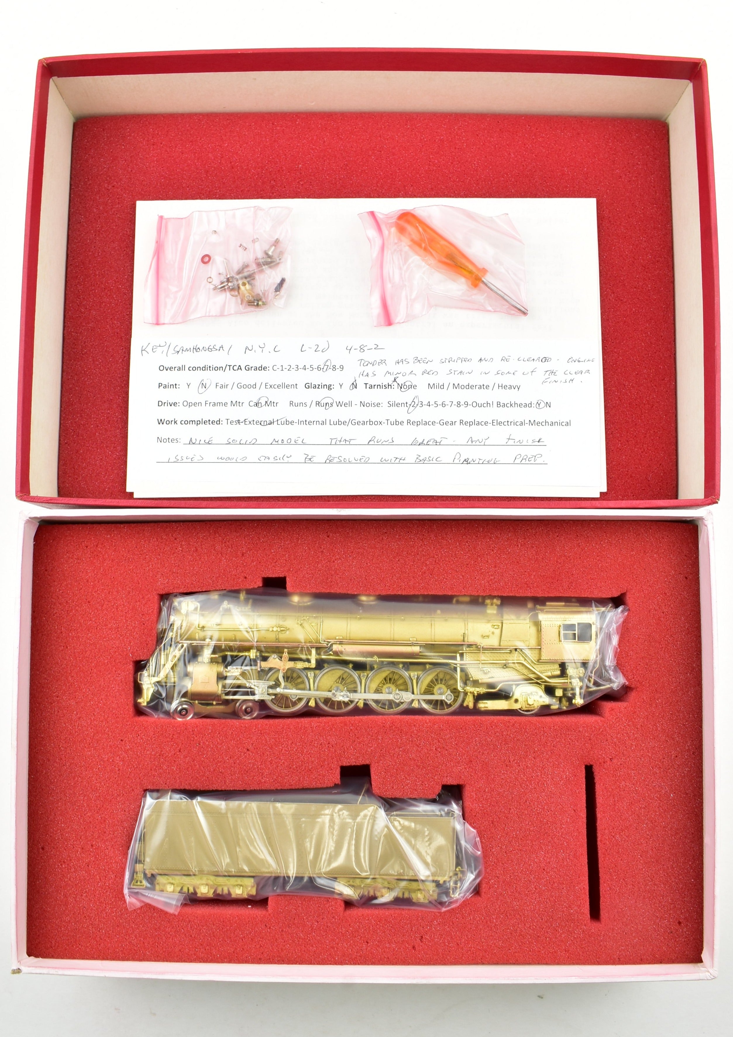 HO Scale Brass Key Imports Model Train - New York Central L - 2d 4 - 8 - 2 Mohawk from the 1981 Production Run