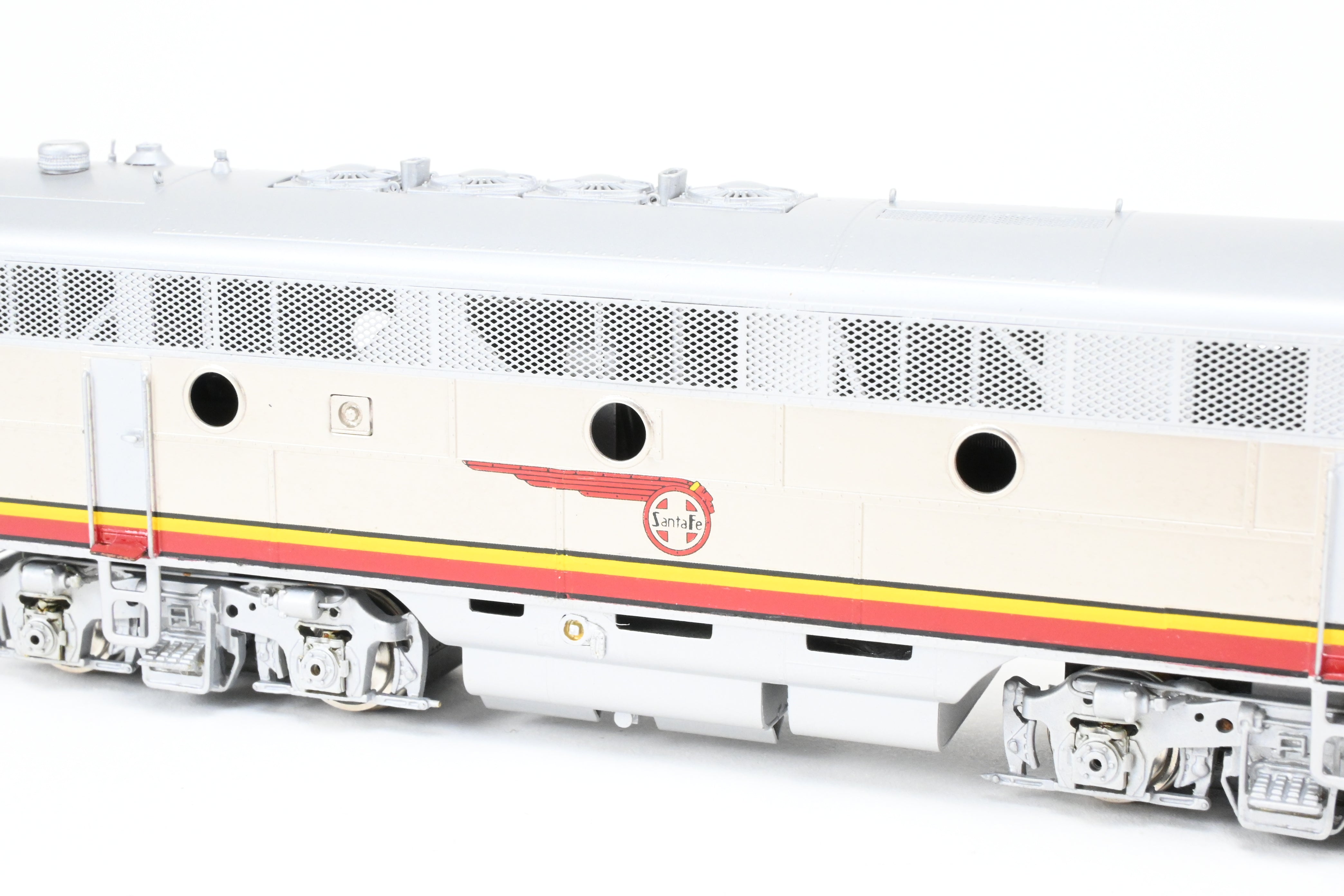 High - Quality HO Scale Brass Oriental Limited ATSF - Santa Fe EMD F3 Phase II/III 1500 HP A/B/B/A Set with Factory - Applied Plating and Painting for Model Train Enthusiasts