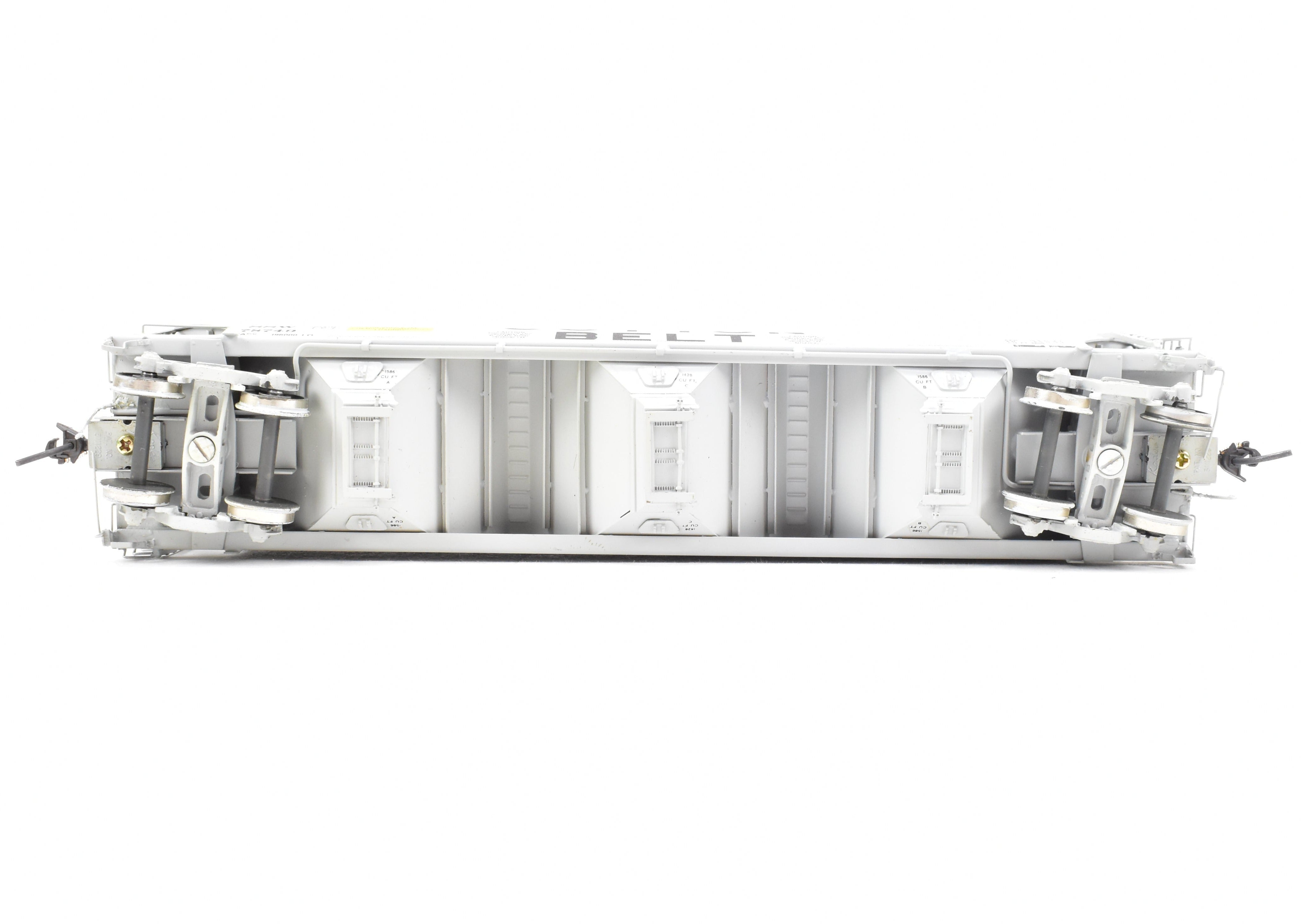 HO Scale Brass Model Train - Overland Models, Inc. (OMI) SSW - Cotton Belt ACF 3 - Bay Centerflow 4650 Covered Hopper with 6 Round Hatches, Car Number CP 78749