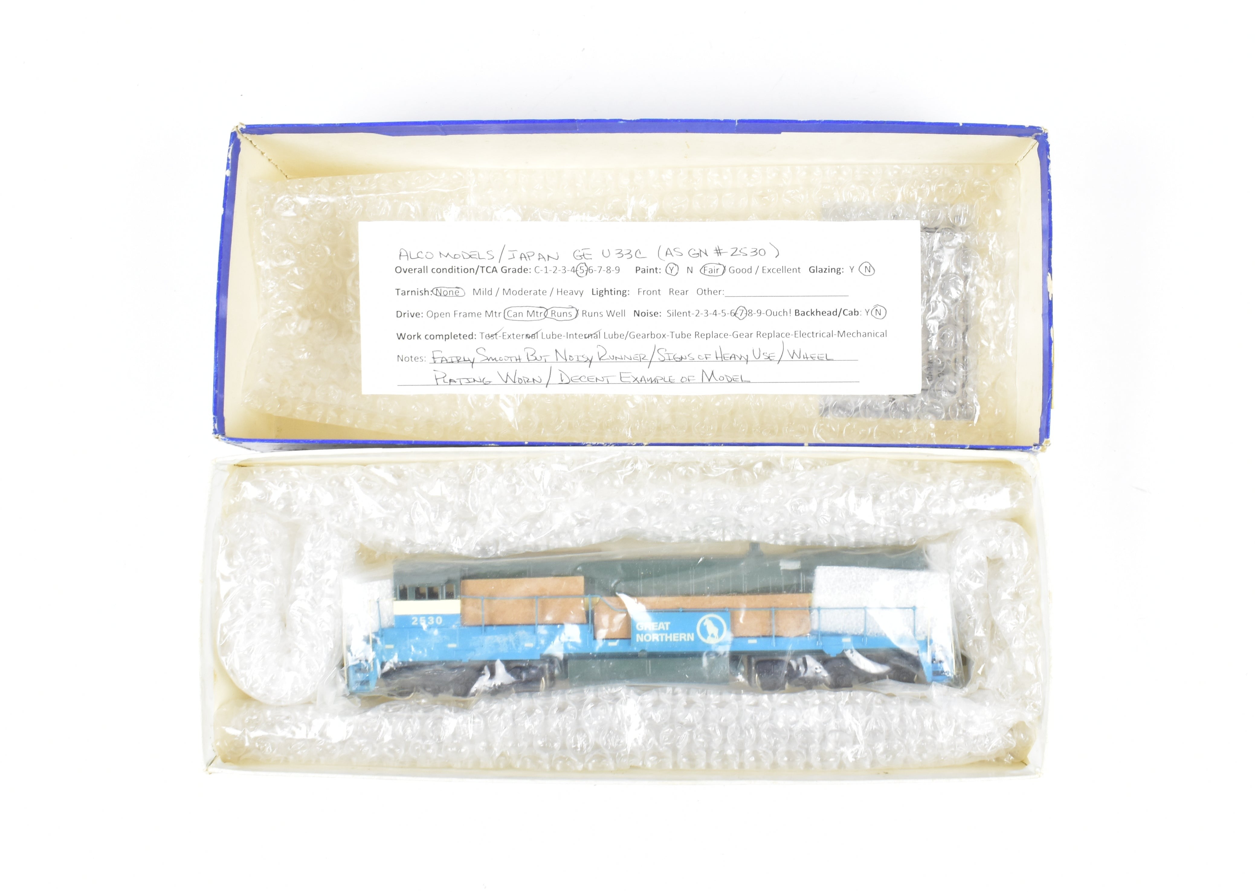 HO Scale Brass ALCO Model - Great Northern General Electric U - 33C Diesel Locomotive with Custom Painting