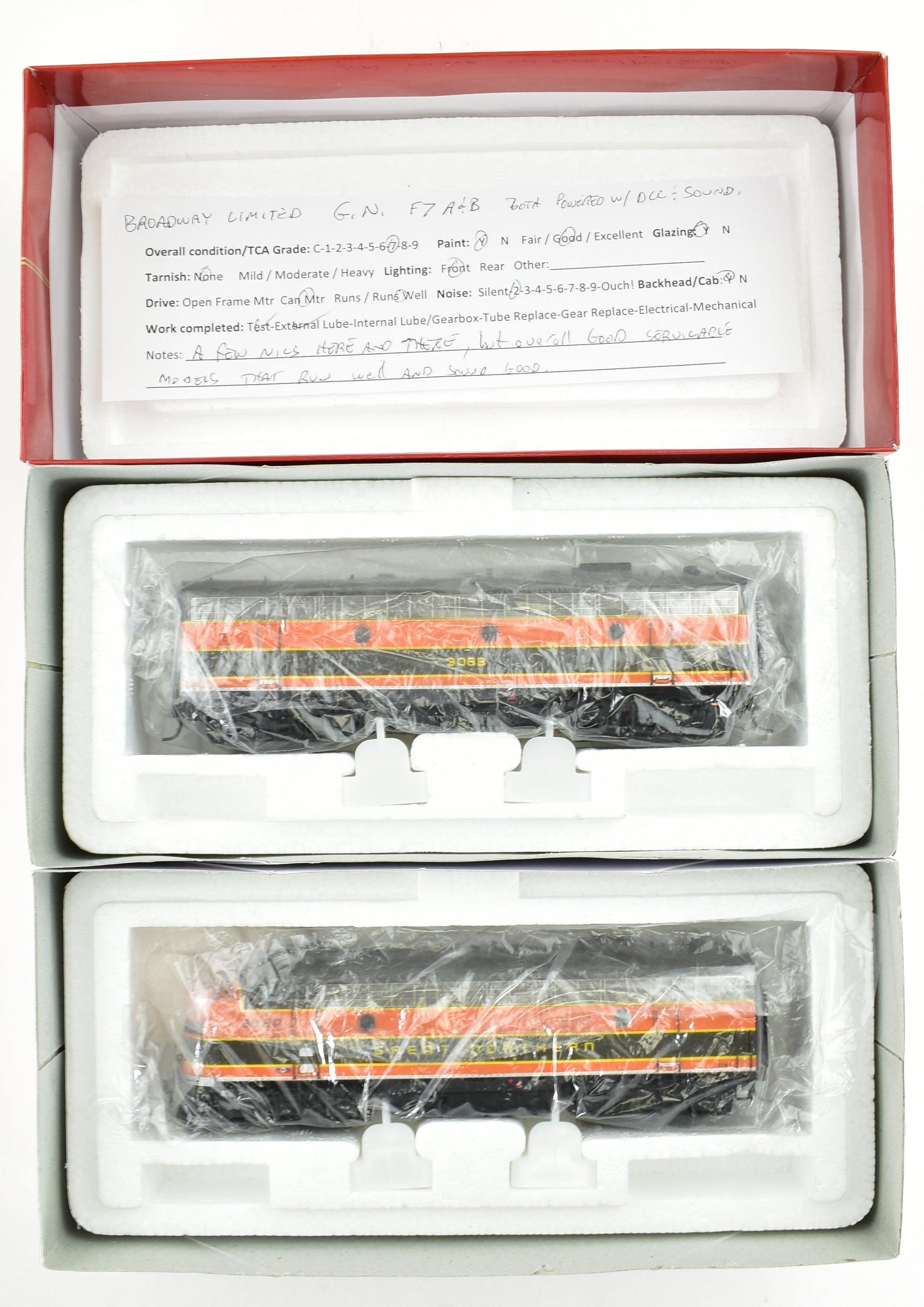 Broadway Limited Imports GN Great Northern EMD F7A/B Set with QSI DCC & Sound