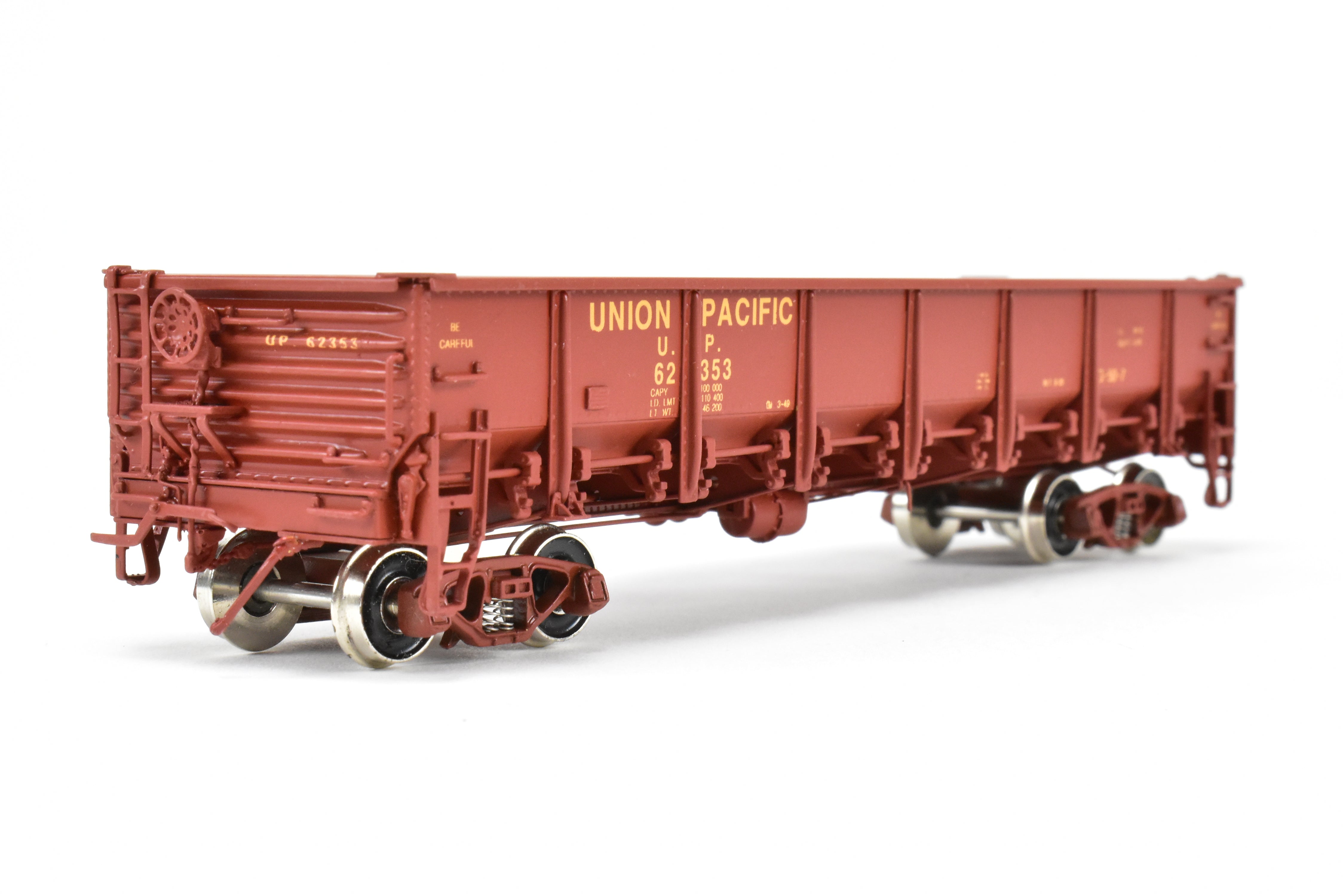 HO Scale Brass CIL - Challenger Imports Union Pacific Class G50 - 7 Drop Bottom Gondola Model, Version 2 with Riveted Side Sheets, Factory - Painted and Numbered FP #62353