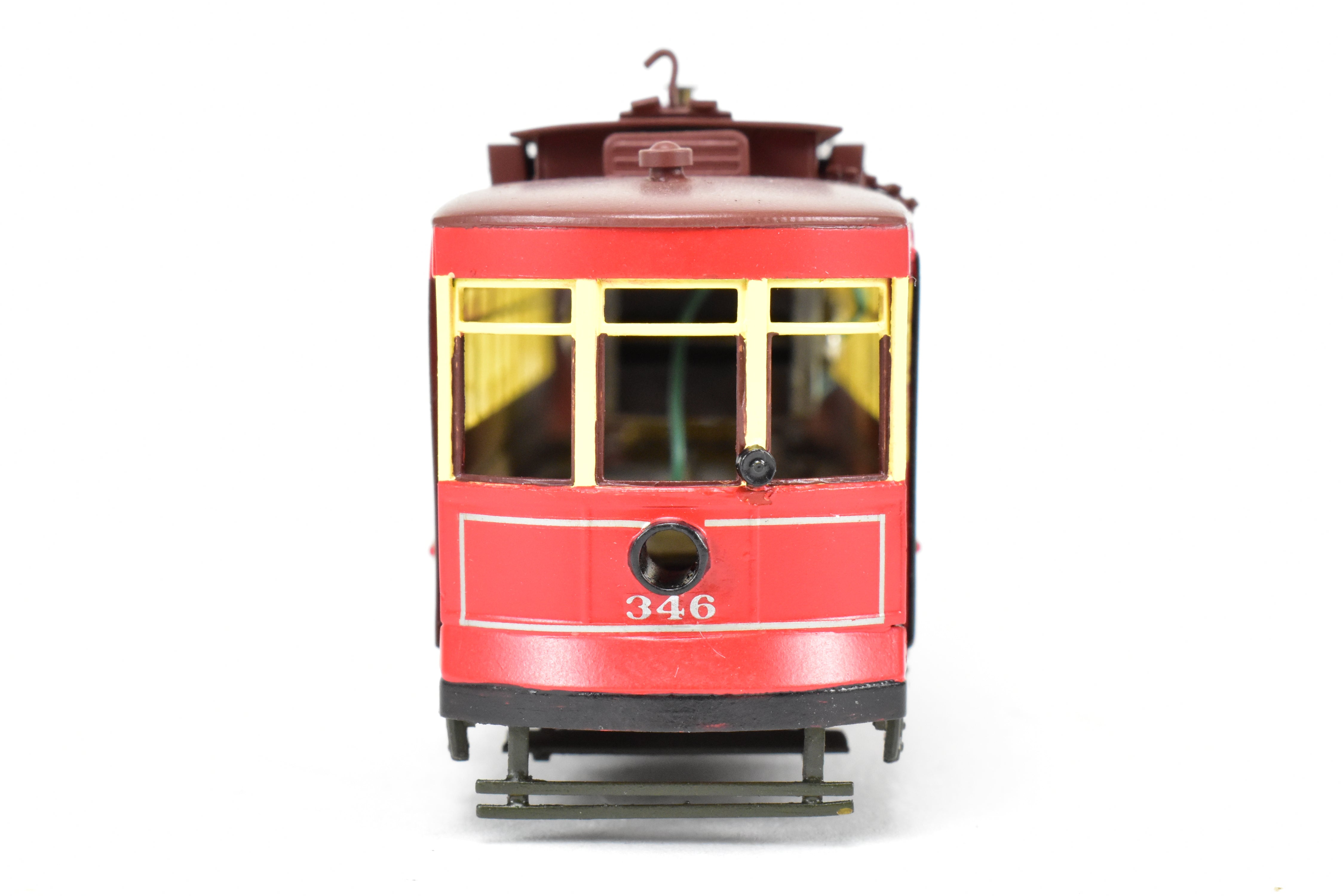 HO Scale Brass Chicago Surface Lines Big Brill Car Model - Fairfield Models 346 CSL, Custom Painted with 4 Vents, Road Number 346