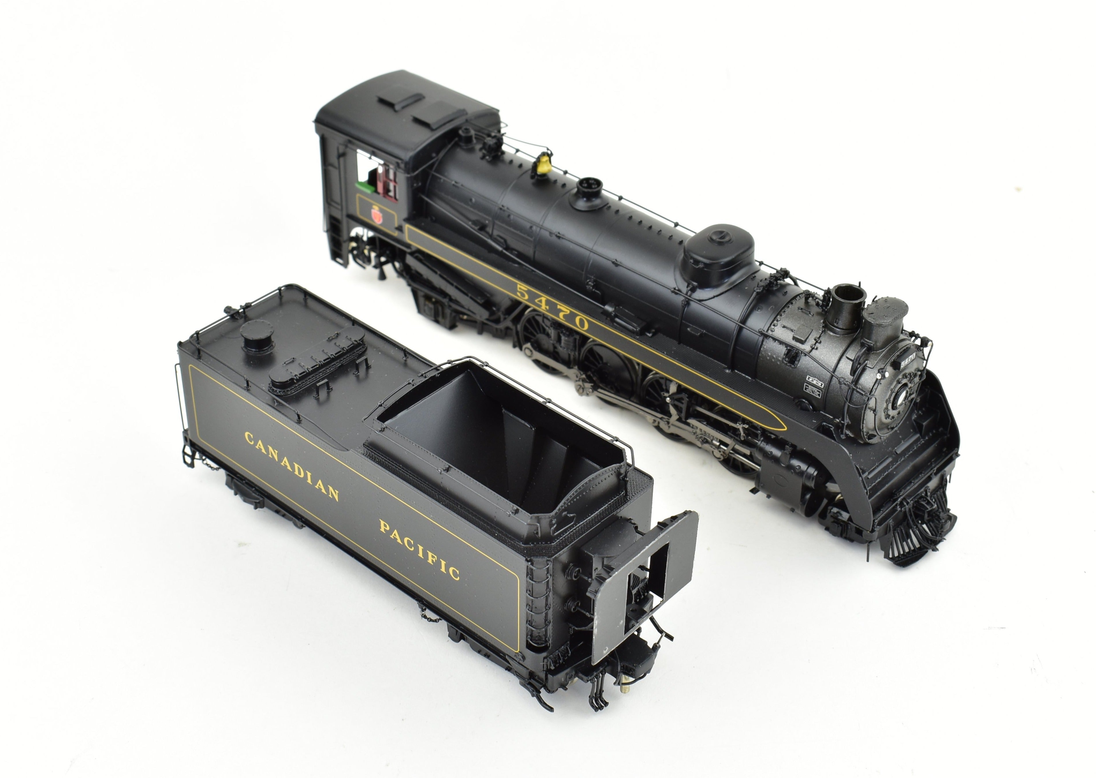 HO Scale Brass Model Train - Division Point CPR (Canadian Pacific Railway) Class P - 2k 2 - 8 - 2 Steam Locomotive #5470 with Front Pilot