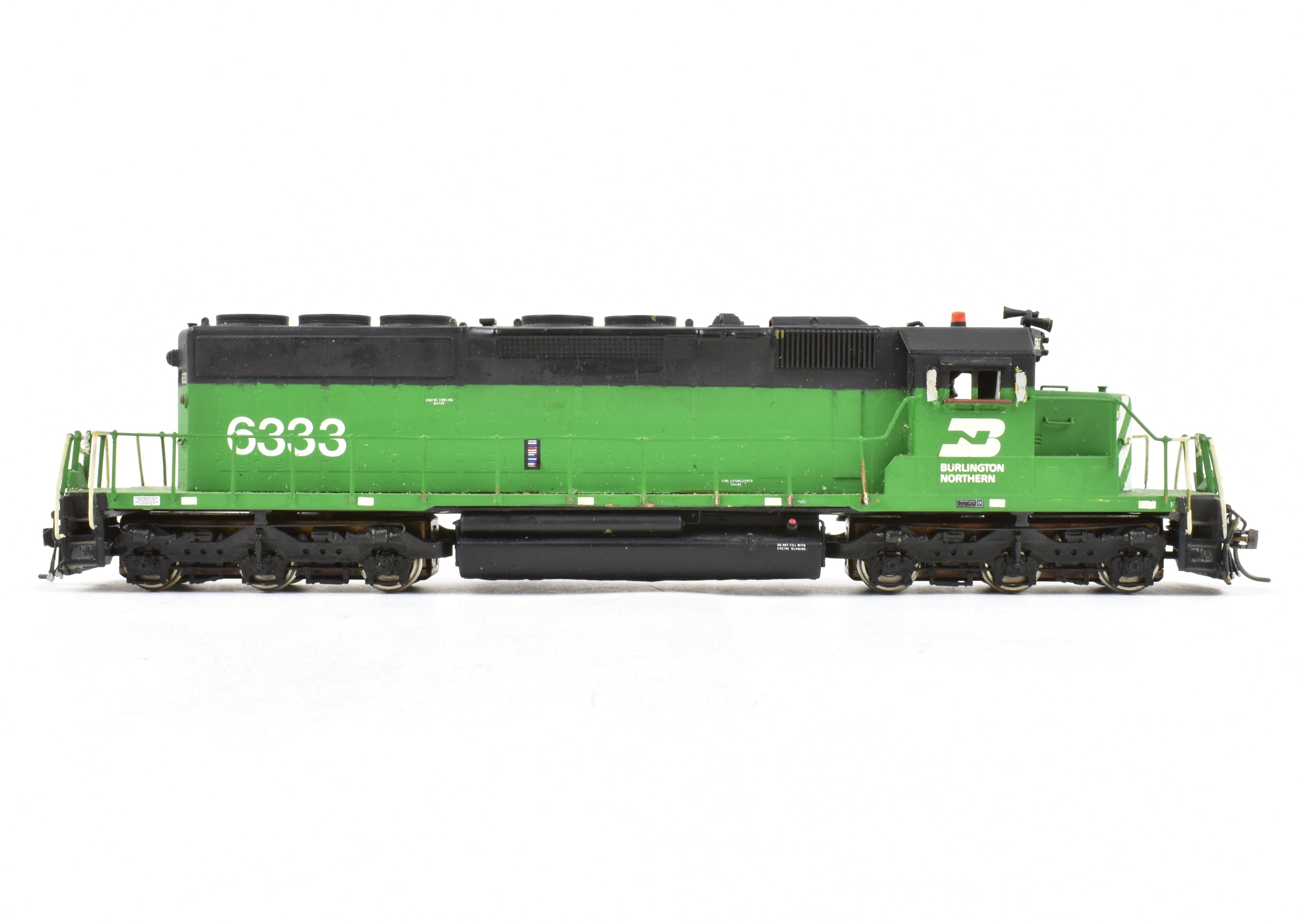 HO Scale Brass Alco Models Burlington Northern EMD SD40 - 2 Diesel Locomotive with Custom Painting and Incorrect Packaging Box