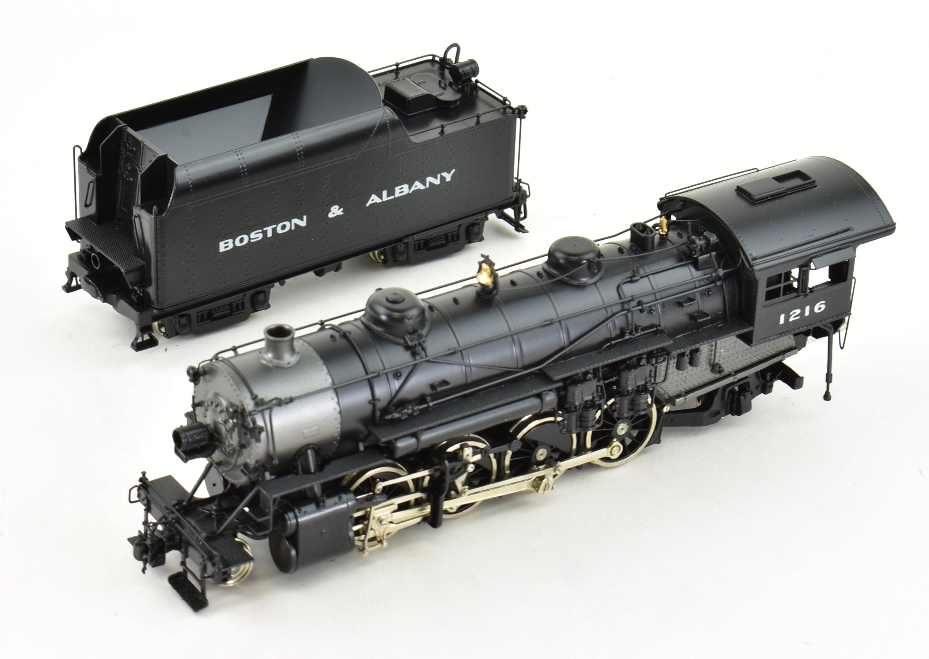 HO Scale Brass Model Train CON Key Imports B&A - Boston & Albany H - 5j Class 2 - 8 - 2 Mikado Steam Locomotive #1216 with Factory Painting
